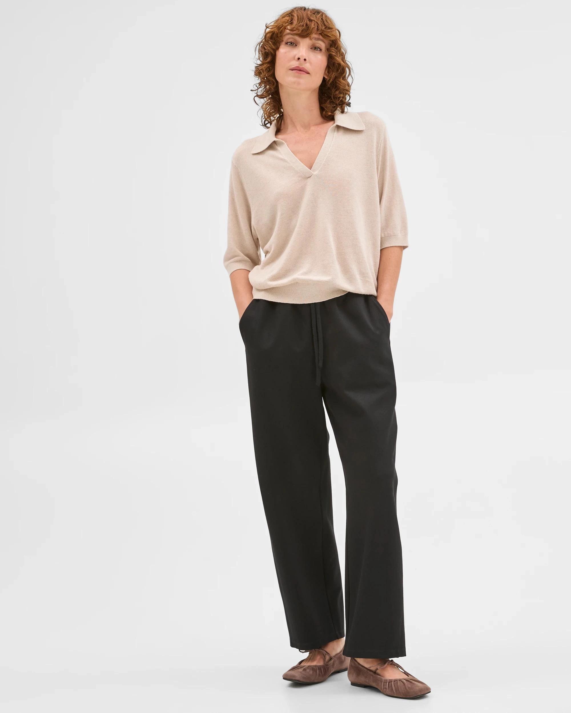 1 Target Woman Barrel Leg Jogger Pants BLACK, 1 of 5