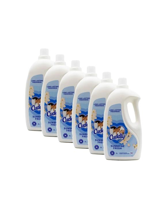 Cuddly 6PK Concentrated Fabric Softener Sunshine Fresh 2L Up To 100 Loads - White
