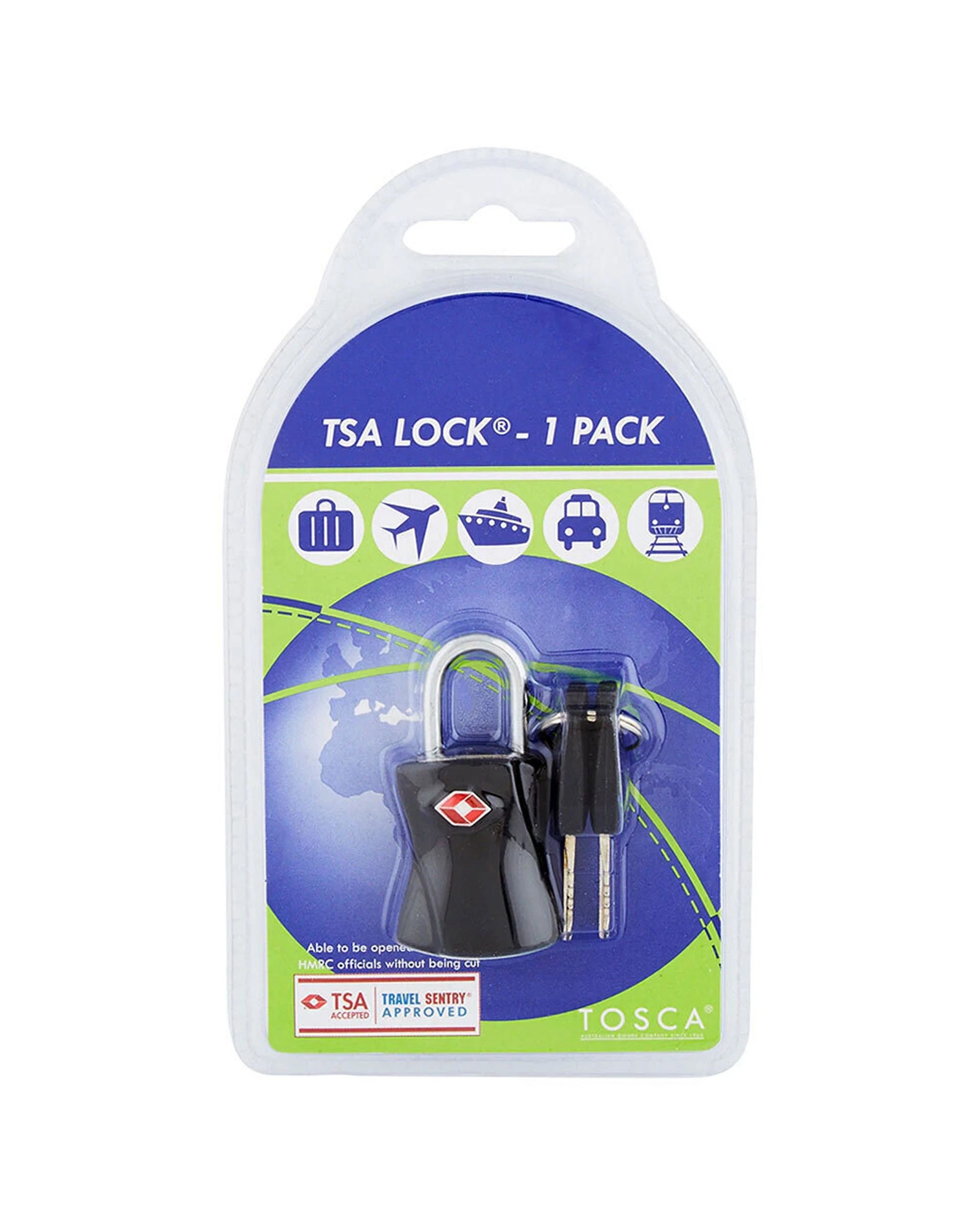 2 Tosca 2Pk Tsa Approved Luggage Bag Lock With Keys - Black, 2 of 2