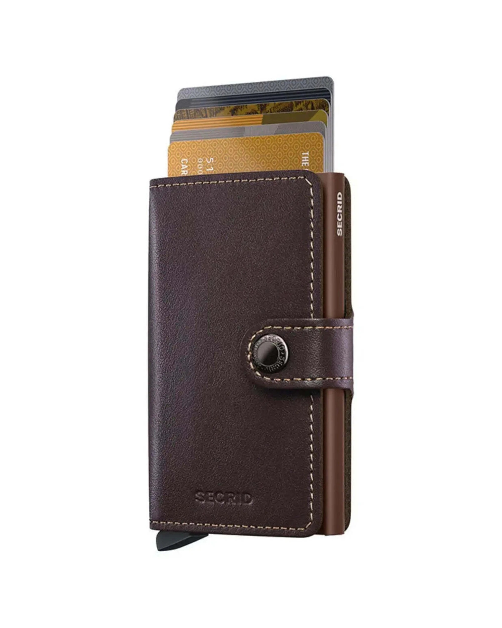 2 Secrid Miniwallet Compact RFID Wallet Orginal Chocolate Aluminium Leather - Brown, 2 of 5