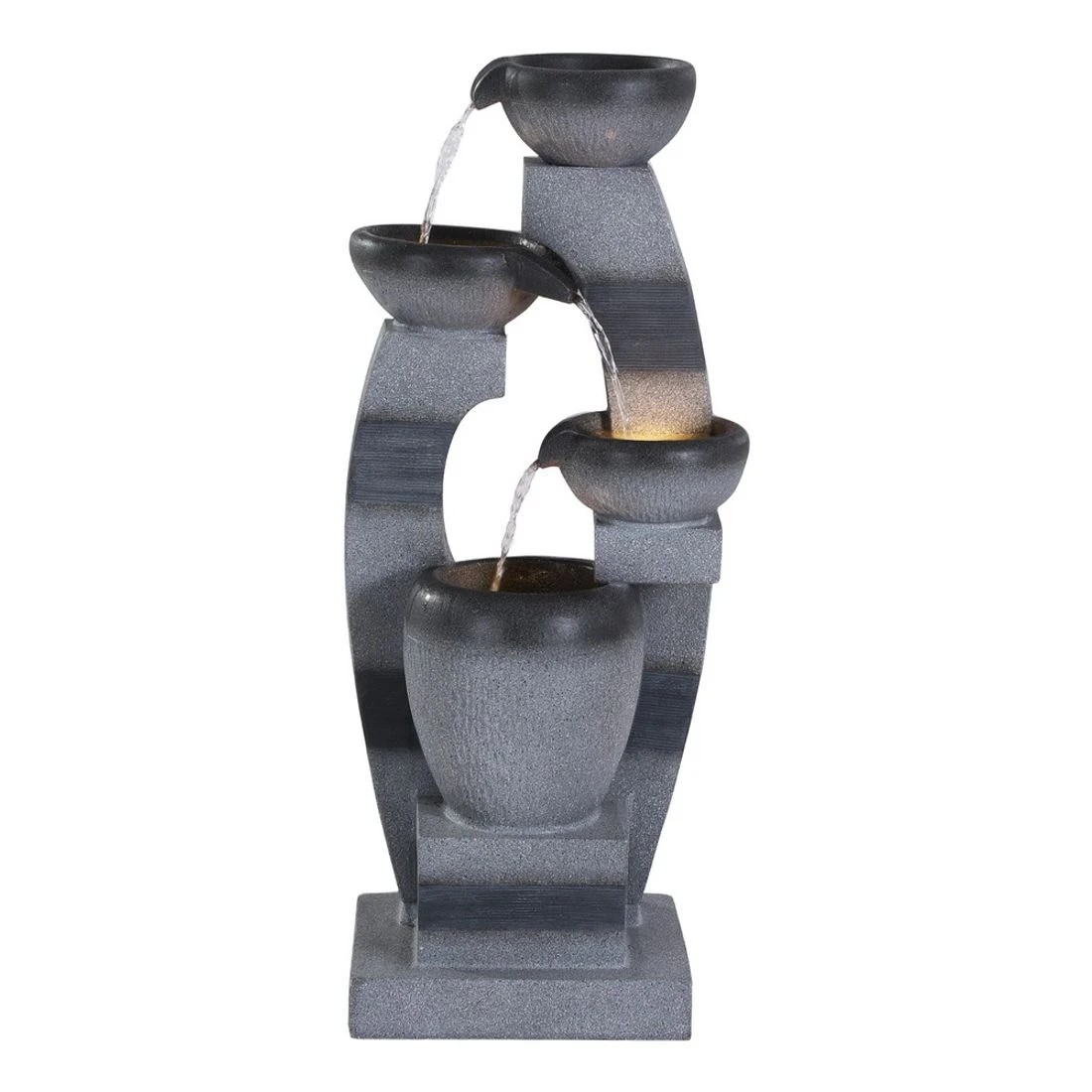 3 Gardeon Solar Fountain Water Feature Outdoor Fountain Indoor 4 Tier Bowl Cascading - Grey, 3 of 8