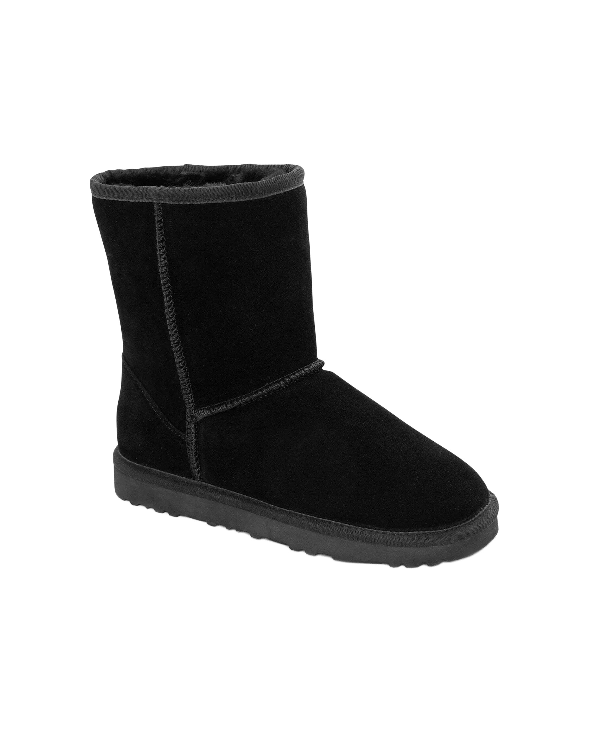1 Ozwear Classic Unisex Short Cow Suede Sheepskin Ugg Boots - 37 - Black, 1 of 5