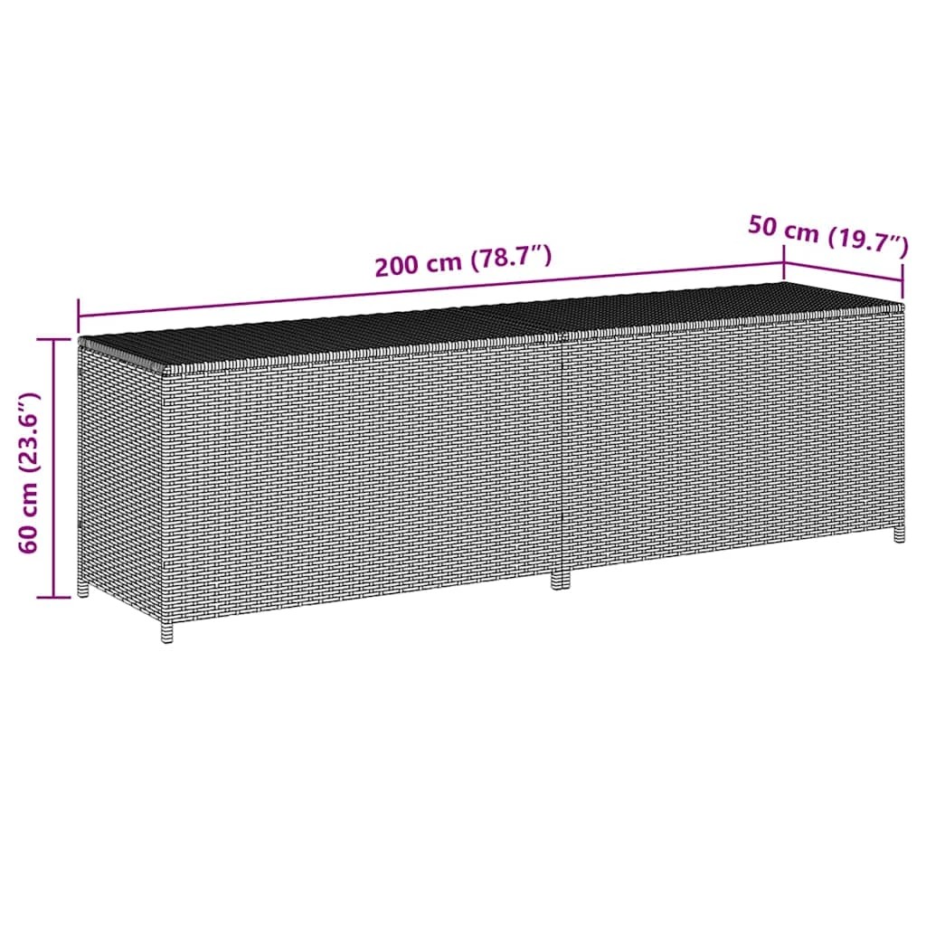 8 Vidaxl Garden Storage Box Poly Rattan - Black, 8 of 10
