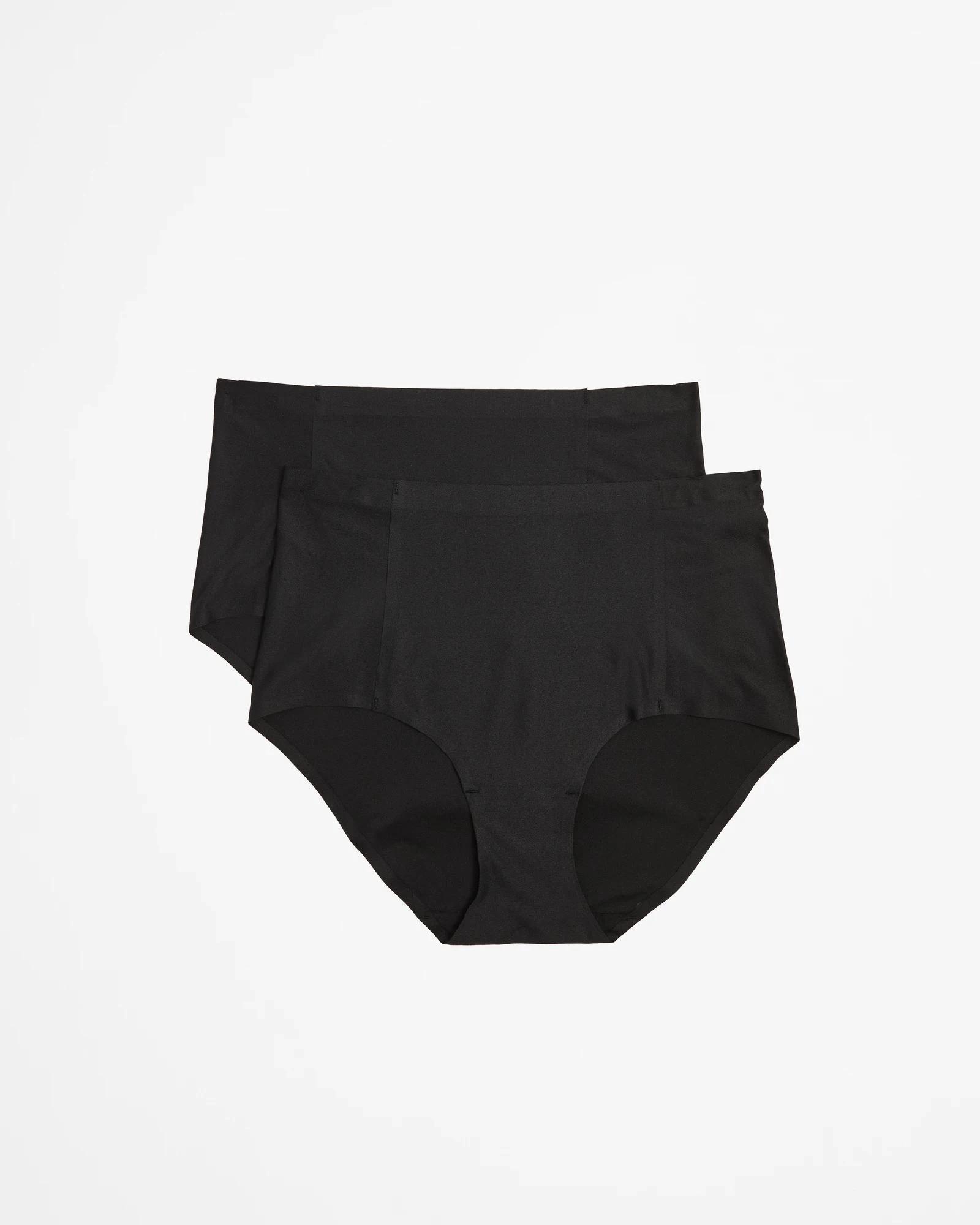 1 Target 2 Pack Bonded No Show High Waist Full Briefs BLACK, 1 of 4