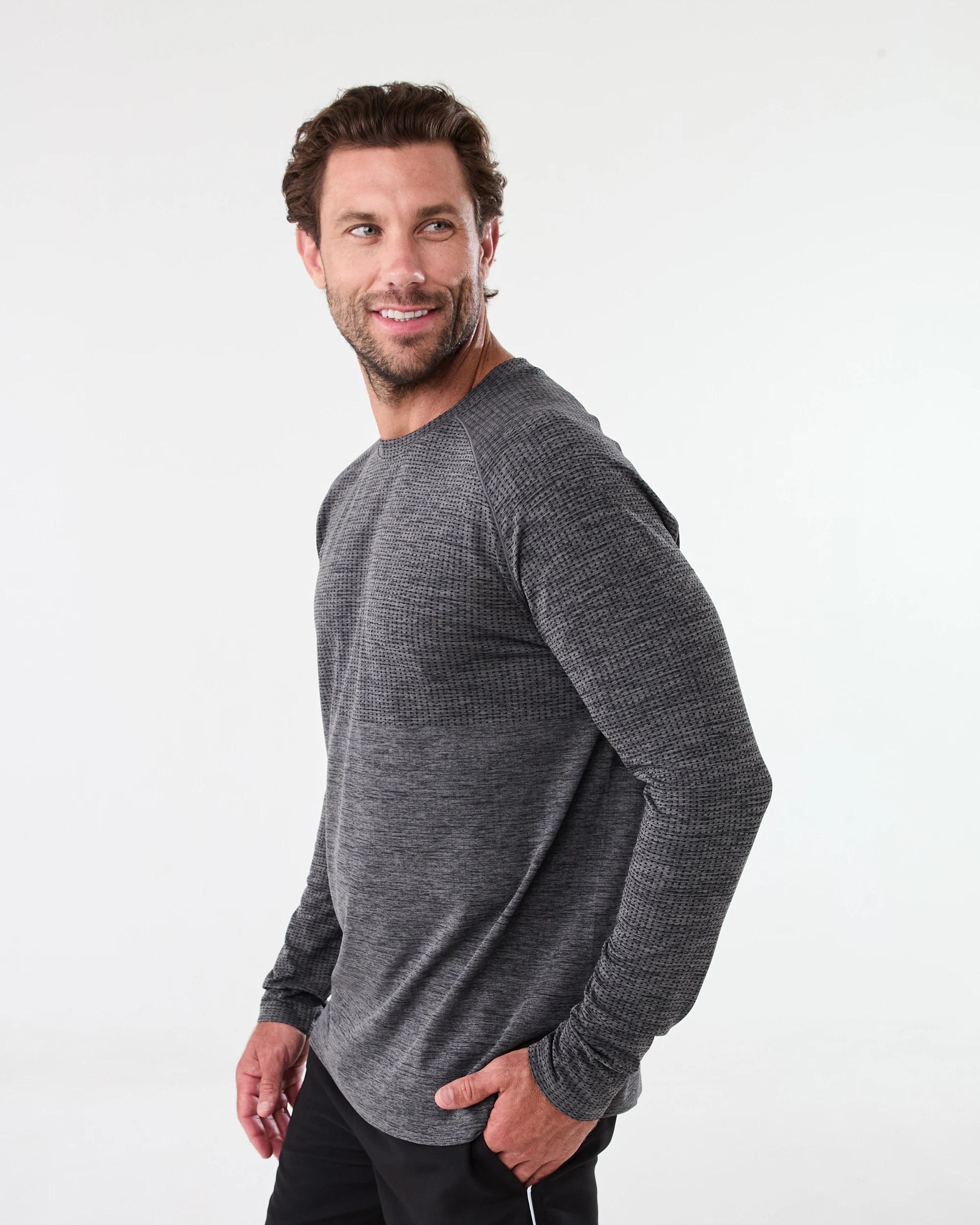 2 Active Mens Movement Long Sleeve T-shirt Blk Marle, 2 of 5