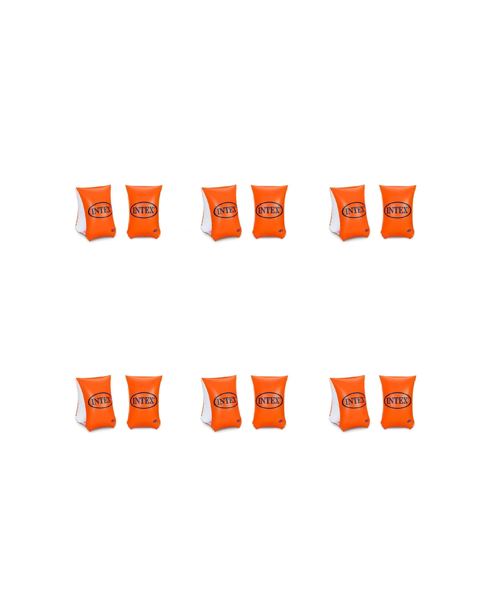 1 Intex 6PK Large Deluxe Inflatable Kids/Childrens Arm Bands 6-12y+ - Orange, 1 of 4
