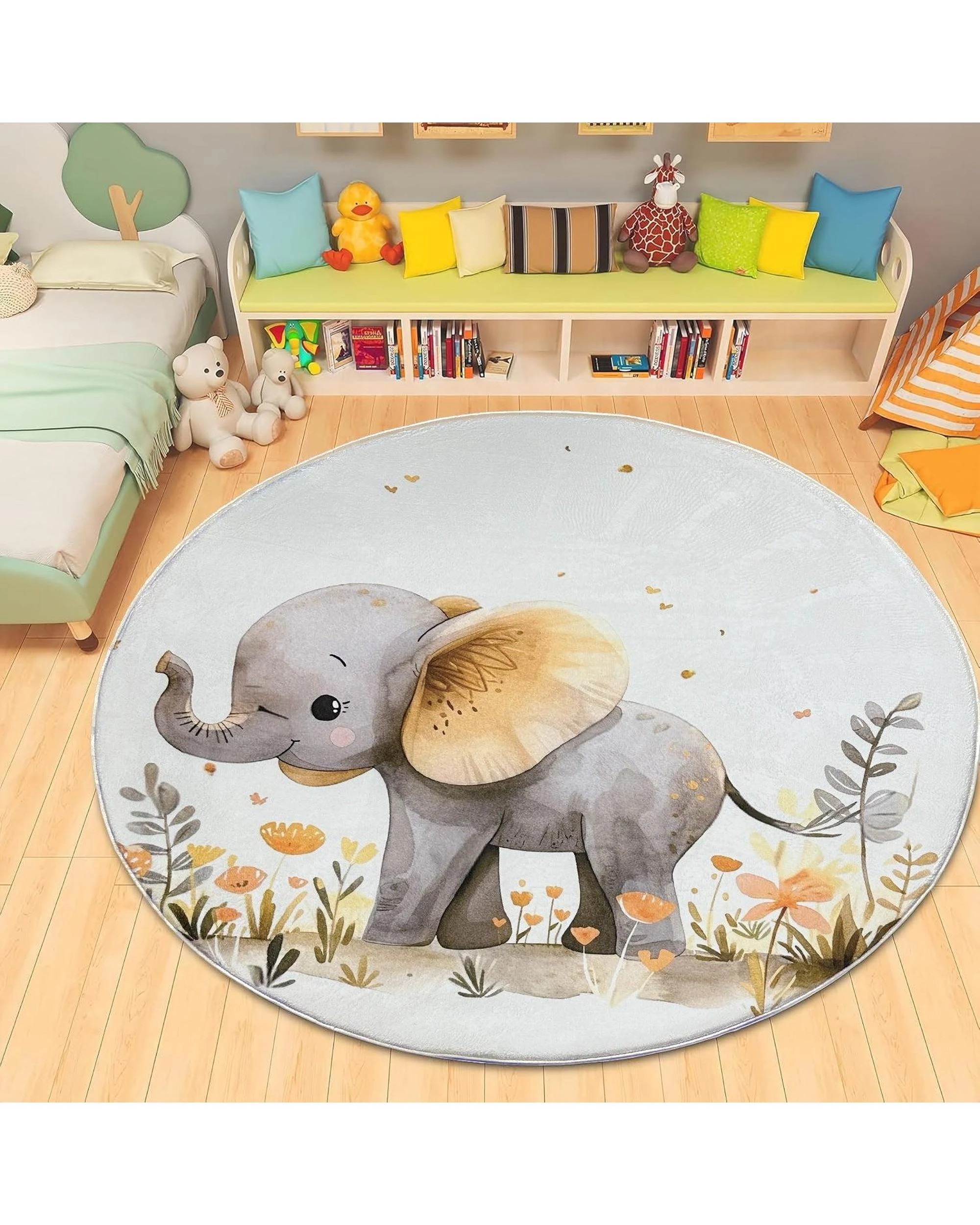 4 La Grace Home Elephant Plush Mat - 160x160cm, 4 of 5