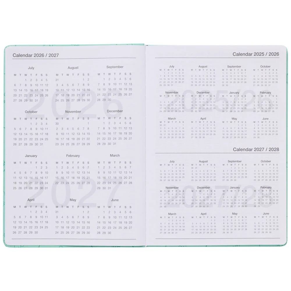 3 J.Burrows A4 Week-To-View Embossed Diary FY26/27 Sage, 3 of 6