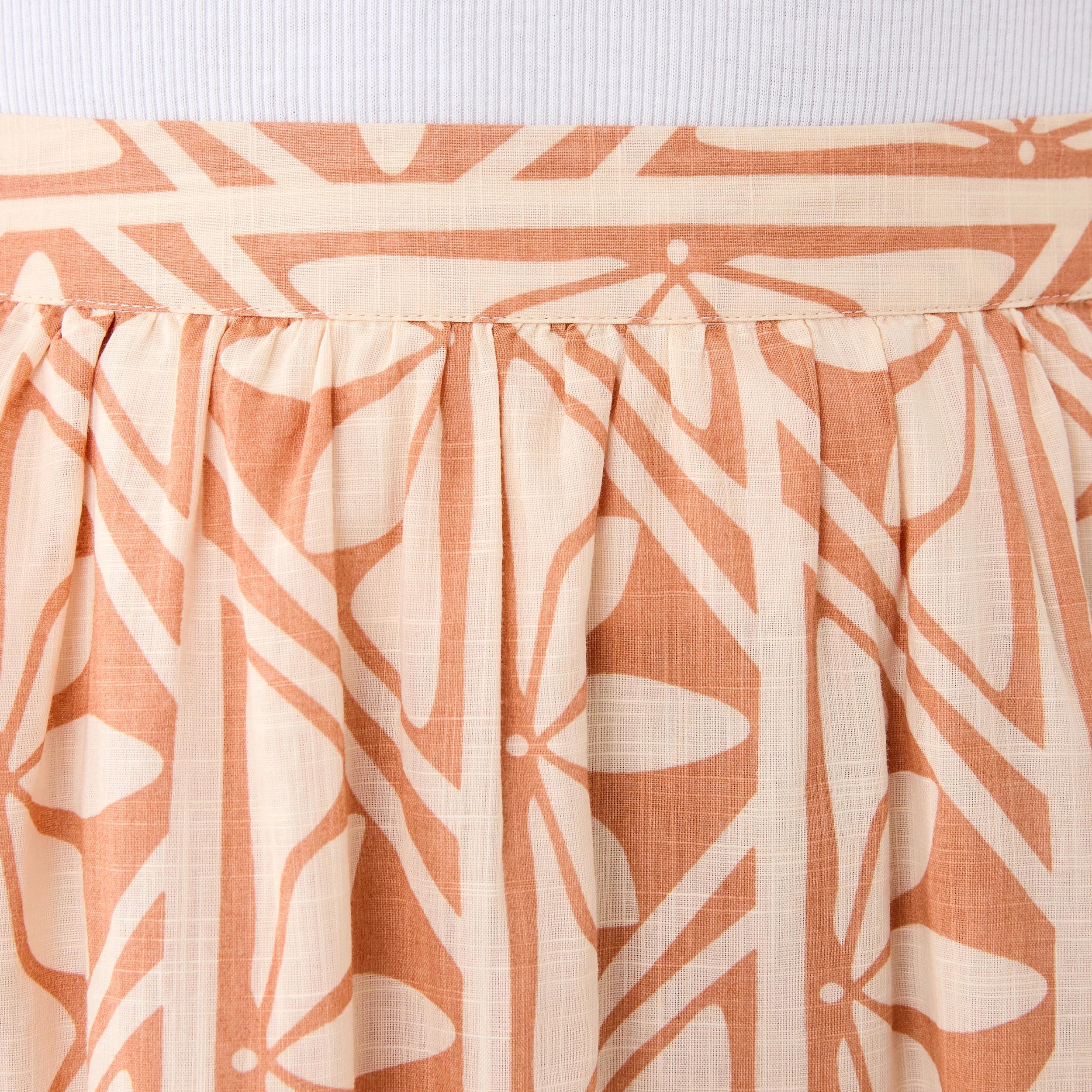 4 Printed A-line Maxi Skirt FLORAL TILE PALE TANGERINE, 4 of 5