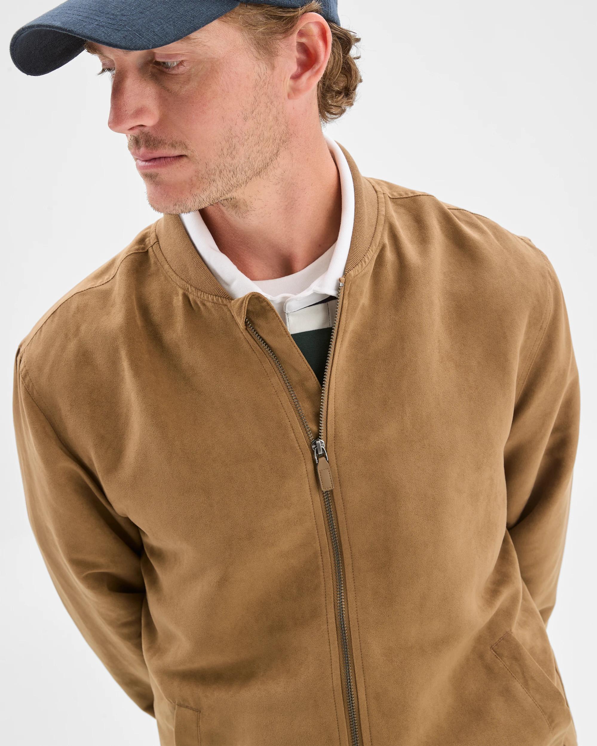 5 Target Man Faux Suede Bomber Jacket TAN, 5 of 7
