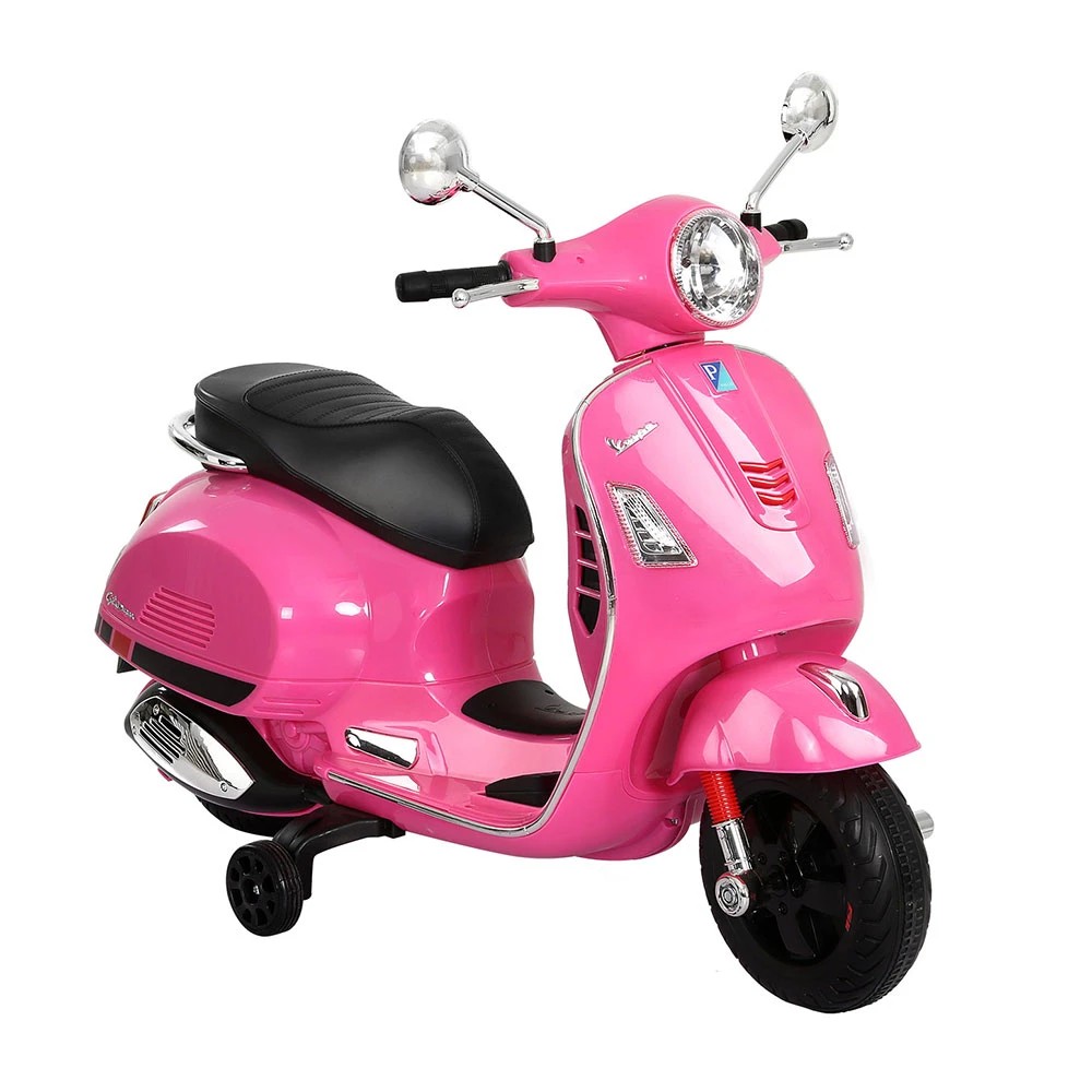 1 Kids Electric Ride On Car Motorcycle Motorbike Vespa Licensed GTS - Pink, 1 of 6
