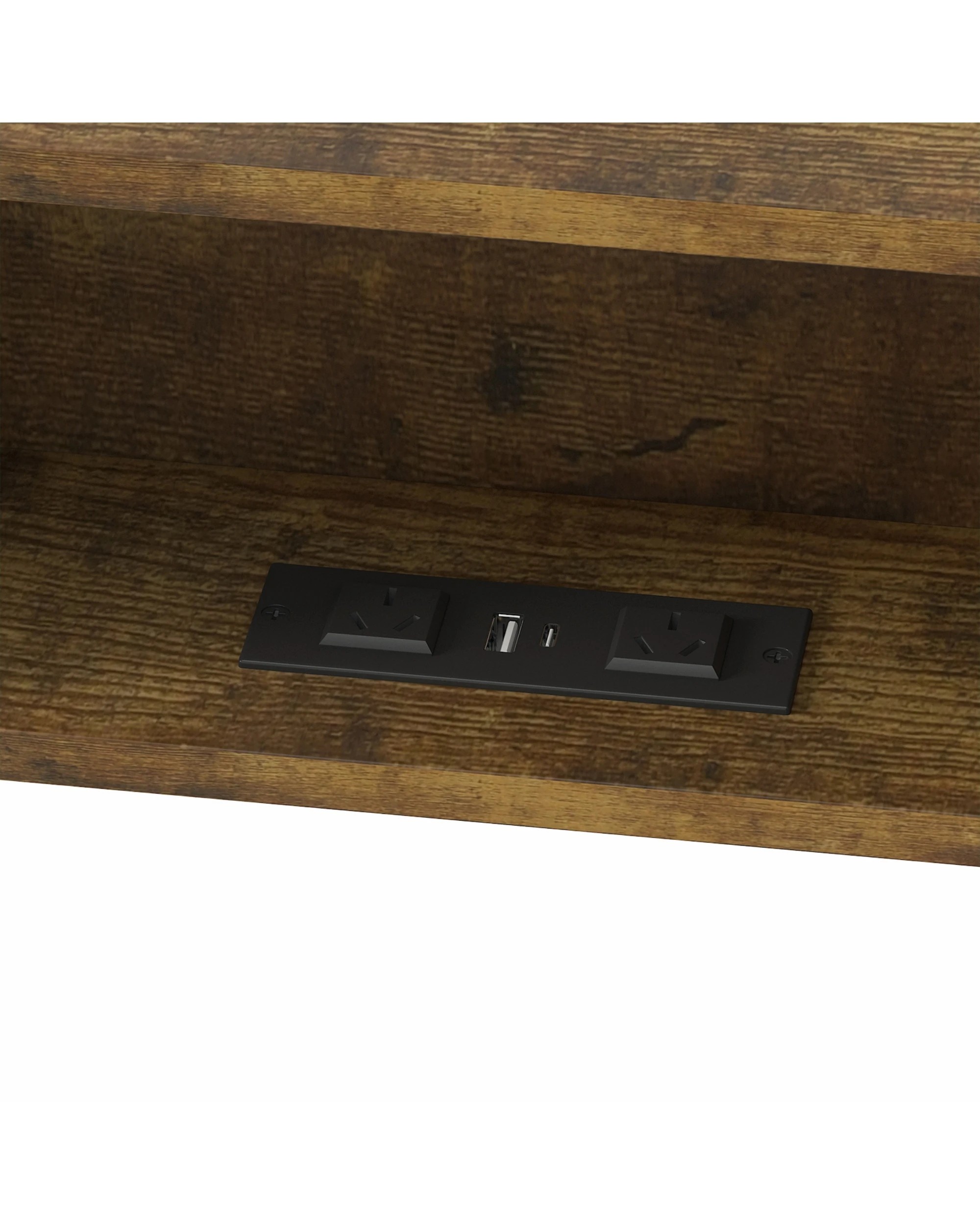 4 Advwin Single Corner Bed Frame with RGB LED and Charging Station - Brown, 4 of 5