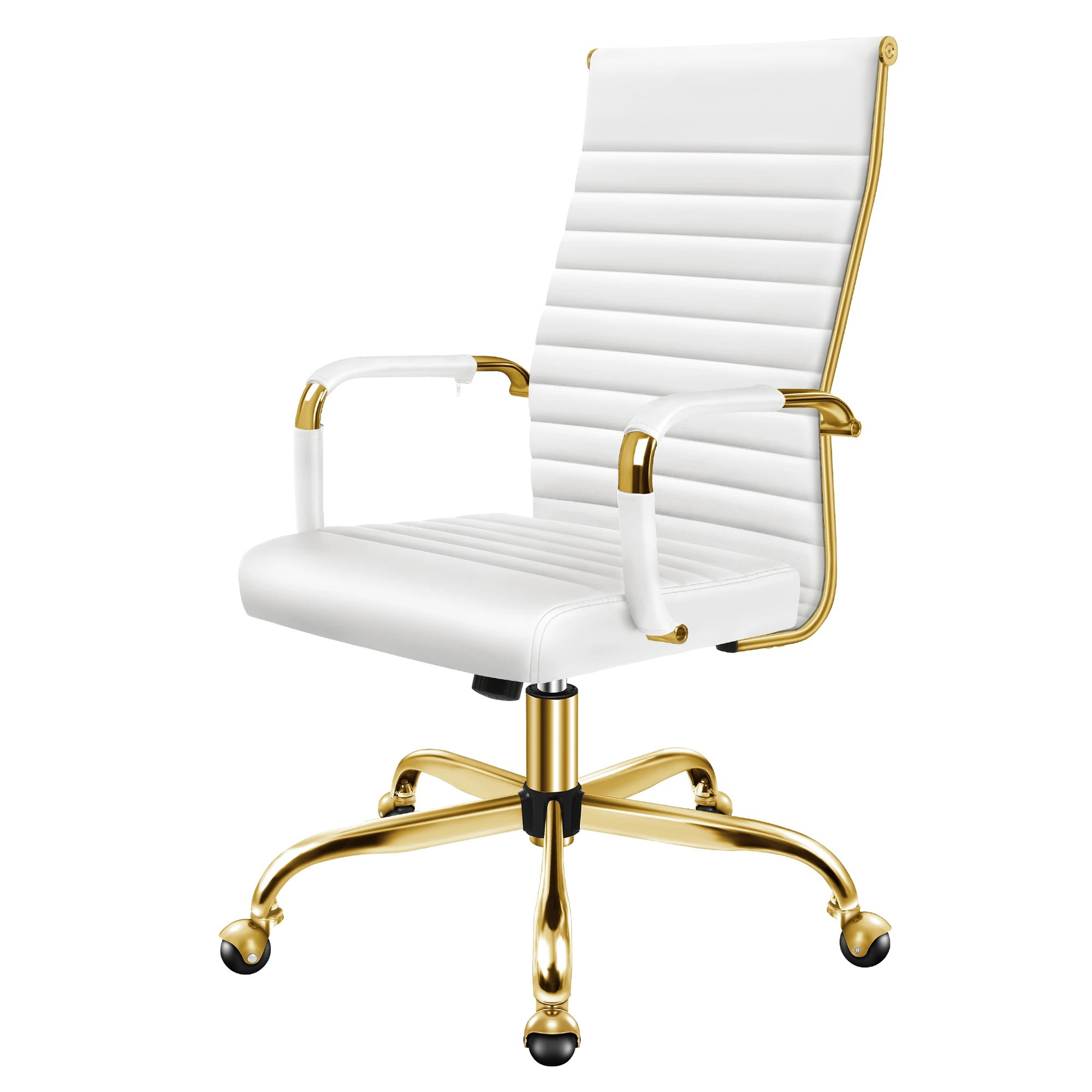1 Alfordson Office Chair Executive Padded Seat Ergonomic Computer Study Gaming - White, 1 of 10