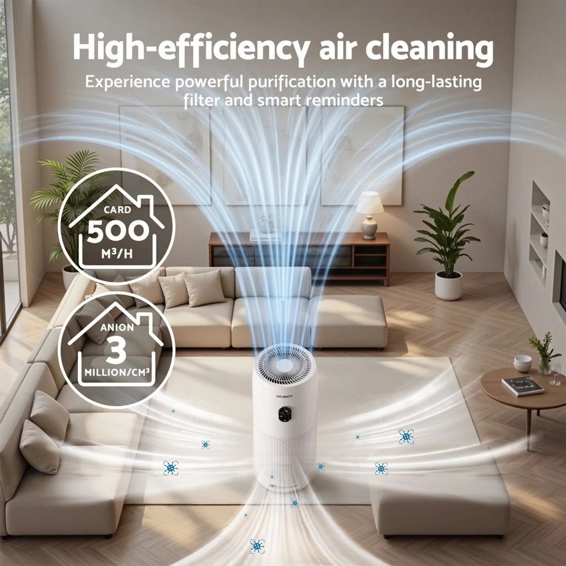 5 Devanti Air Purifier 4 Stage HEPA w/Replacement Filter - White, 5 of 10