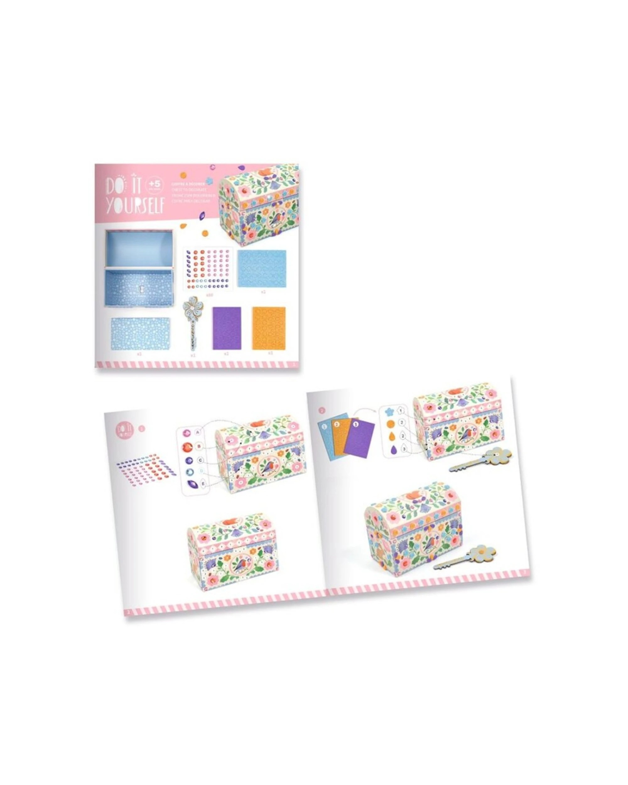 Djeco Do It Yourself Precious Treasure Chest Kids Craft Kit Sparkly ...