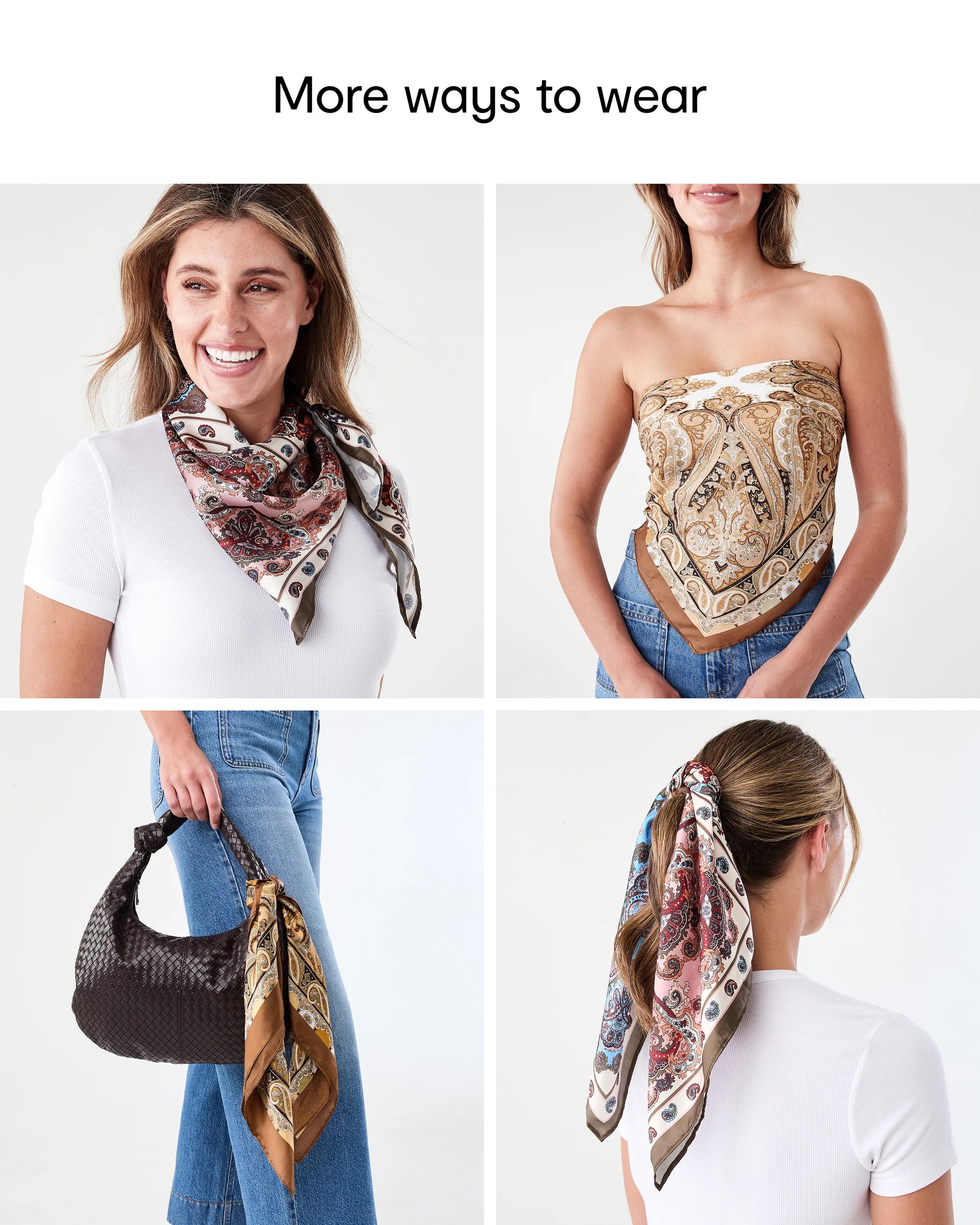 6 Floral Hair Scarf - Navy, 6 of 6