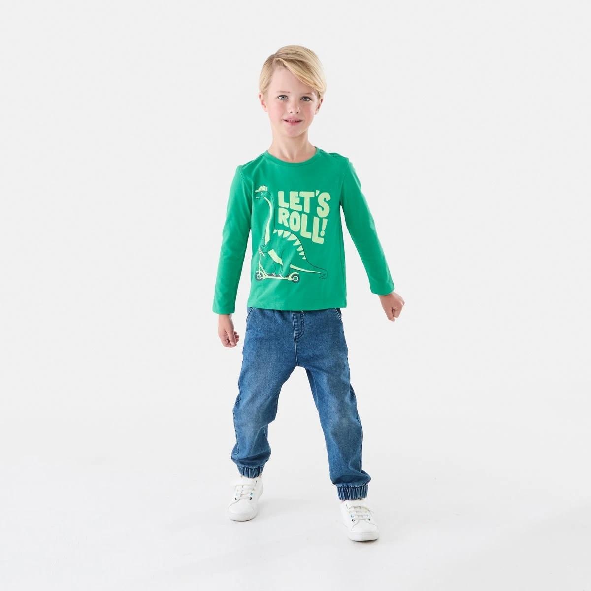 5 Long Sleeve Print T-shirt Grn Dino, 5 of 8