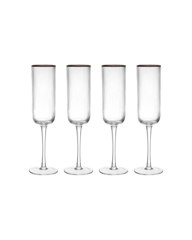 Mikasa 4pc Sorrento Crystal Flute Glass Set 200ml - C