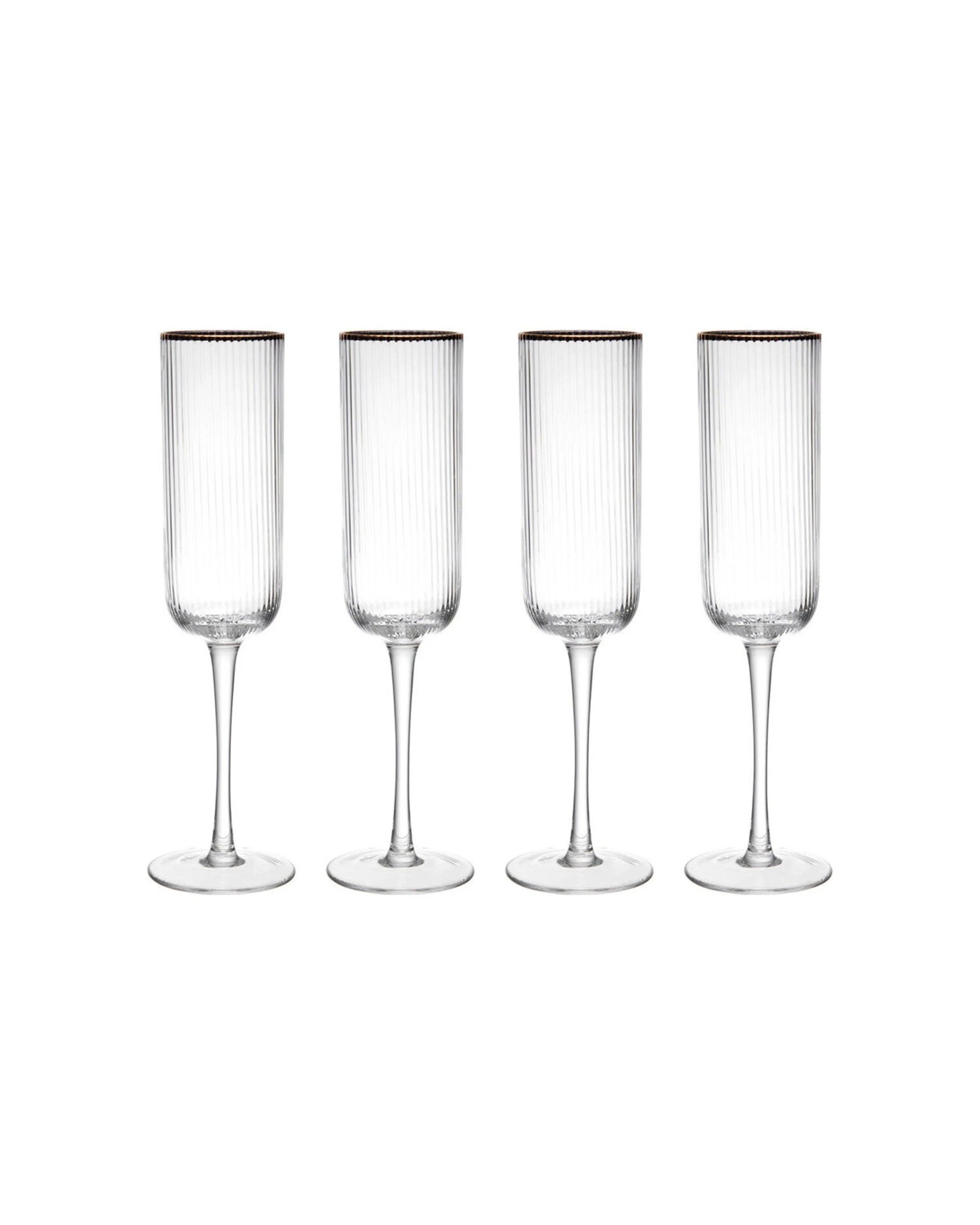 1 Mikasa 4pc Sorrento Crystal Flute Glass Set 200ml - Clear, 1 of 6