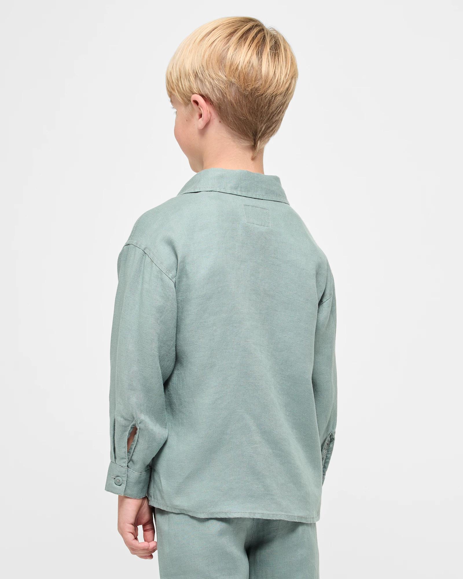 3 Target European Linen Shirt GREEN, 3 of 7