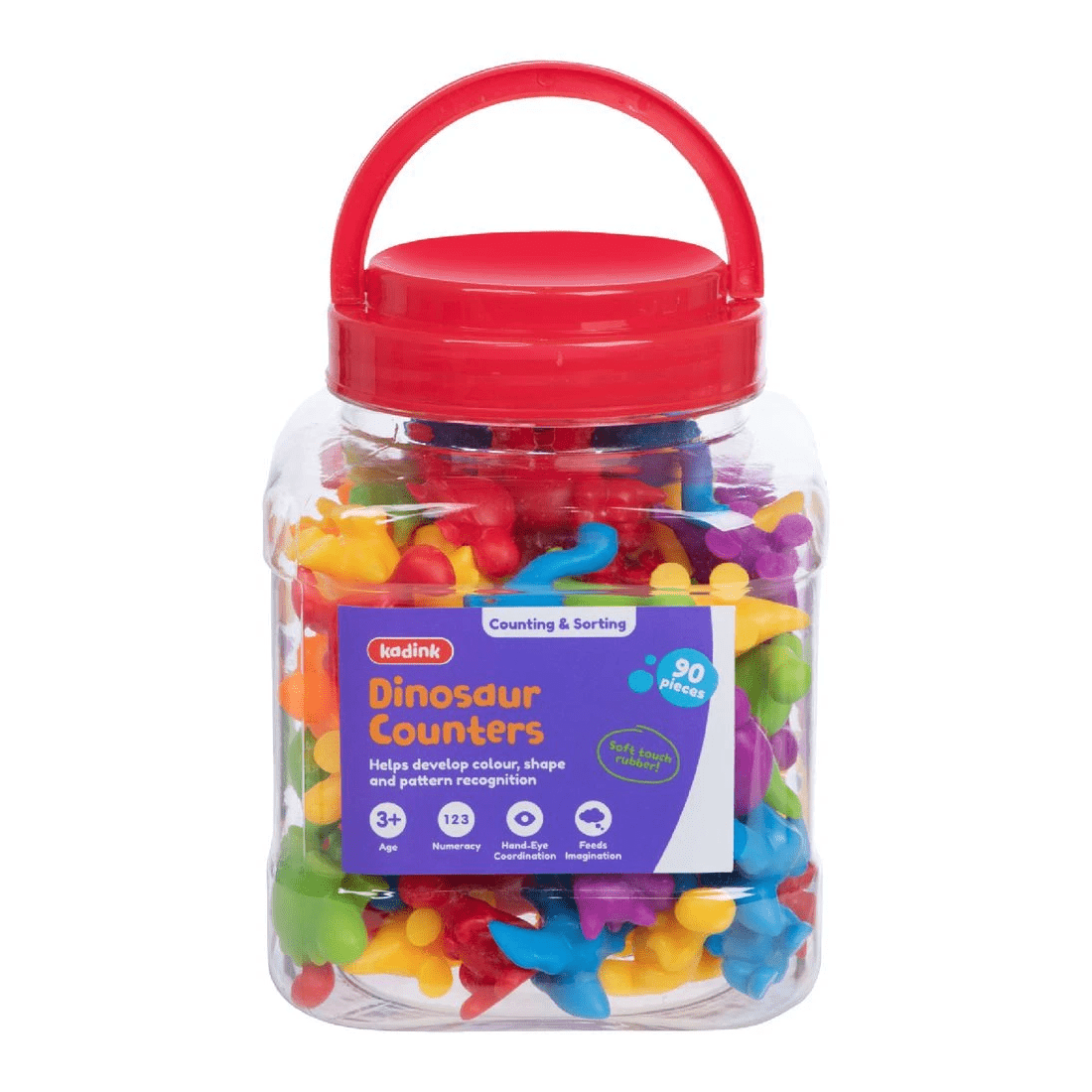 1 Kadink Dinosaur Counters Assorted 90 Pack, 1 of 3