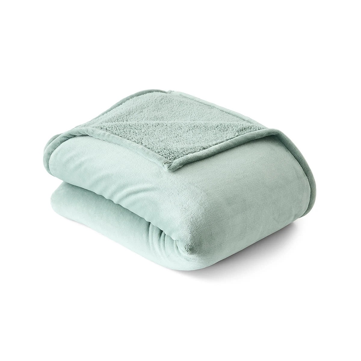 1 Sherpa Reverse Blanket - Double/Queen Bed, Sage, 1 of 7