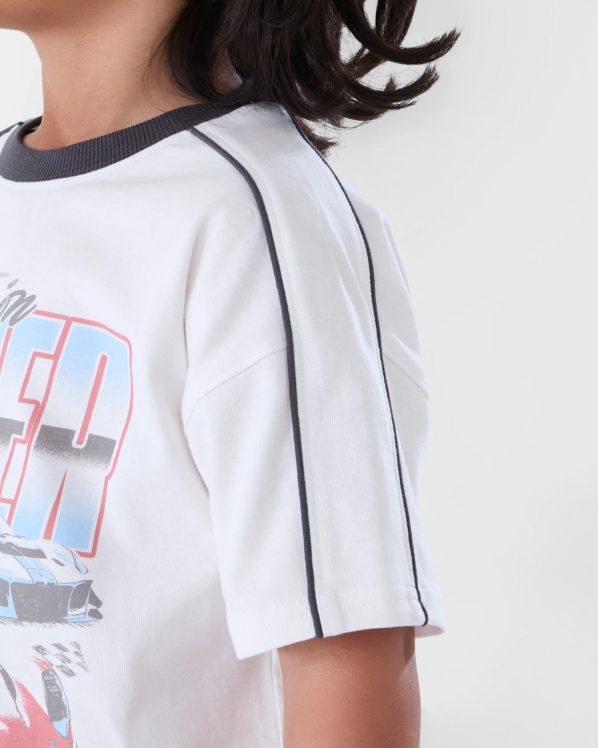 6 Oversized Printed T-shirt Wht Race, 6 of 8