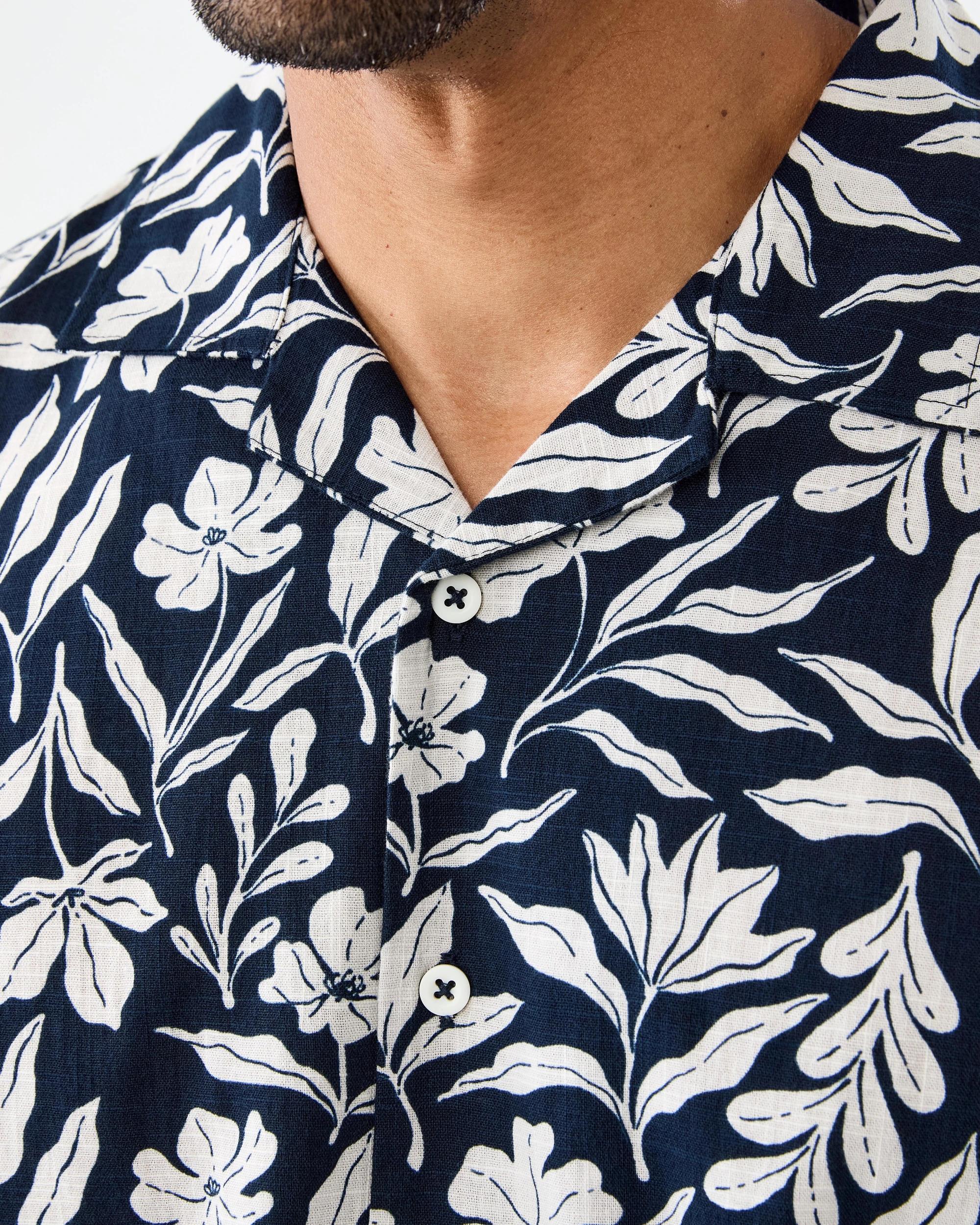 5 Short Sleeve Textured Print Shirt Nvy Soft, 5 of 8