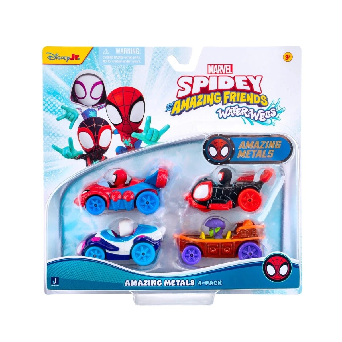 1 4 Pack Disney Junior Marvel Spidey and His Amazing Friends Water-Webs Amazing Metals Vehicles, 1 of 7