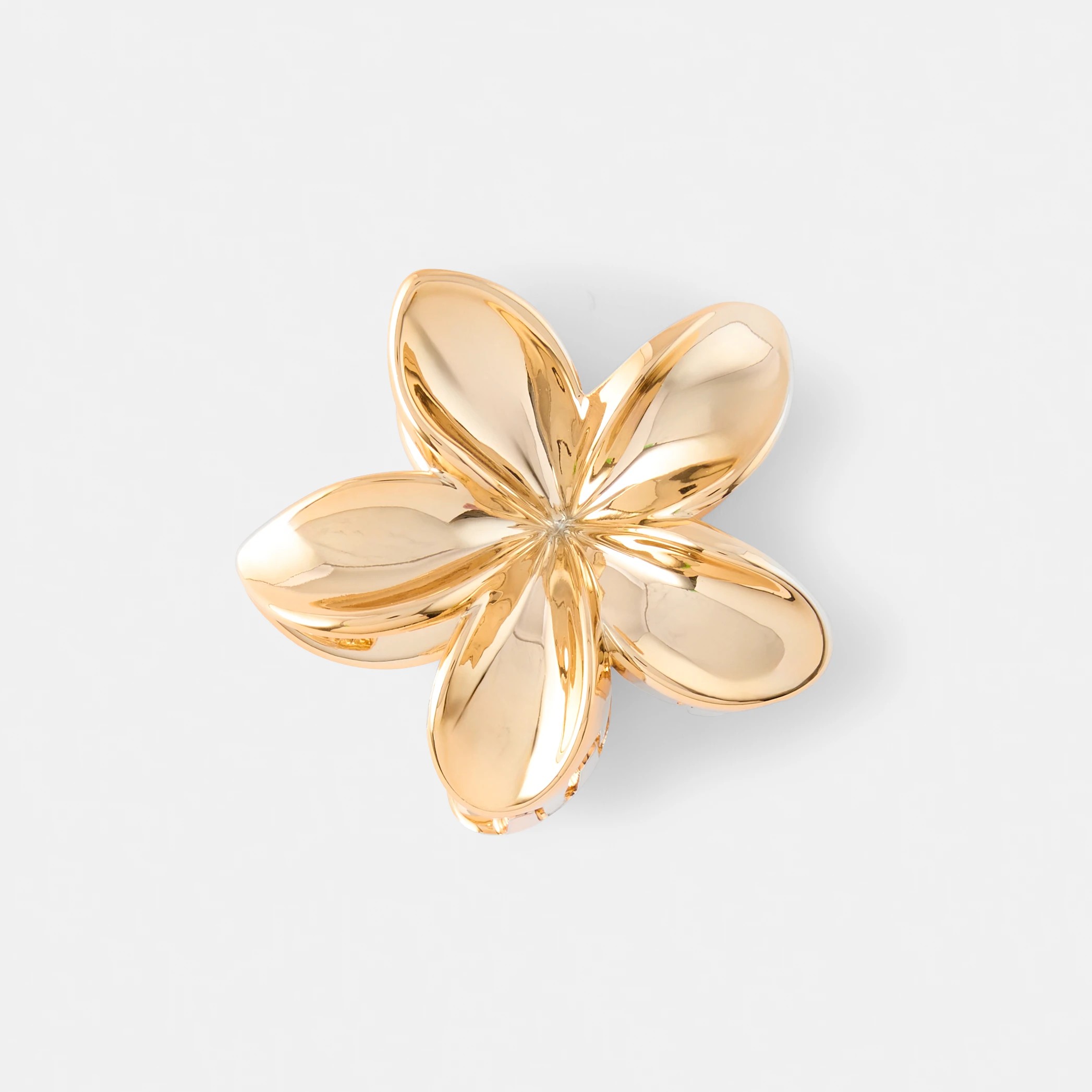 1 Gold Tone Frangipani Claw Hair Clip, 1 of 4