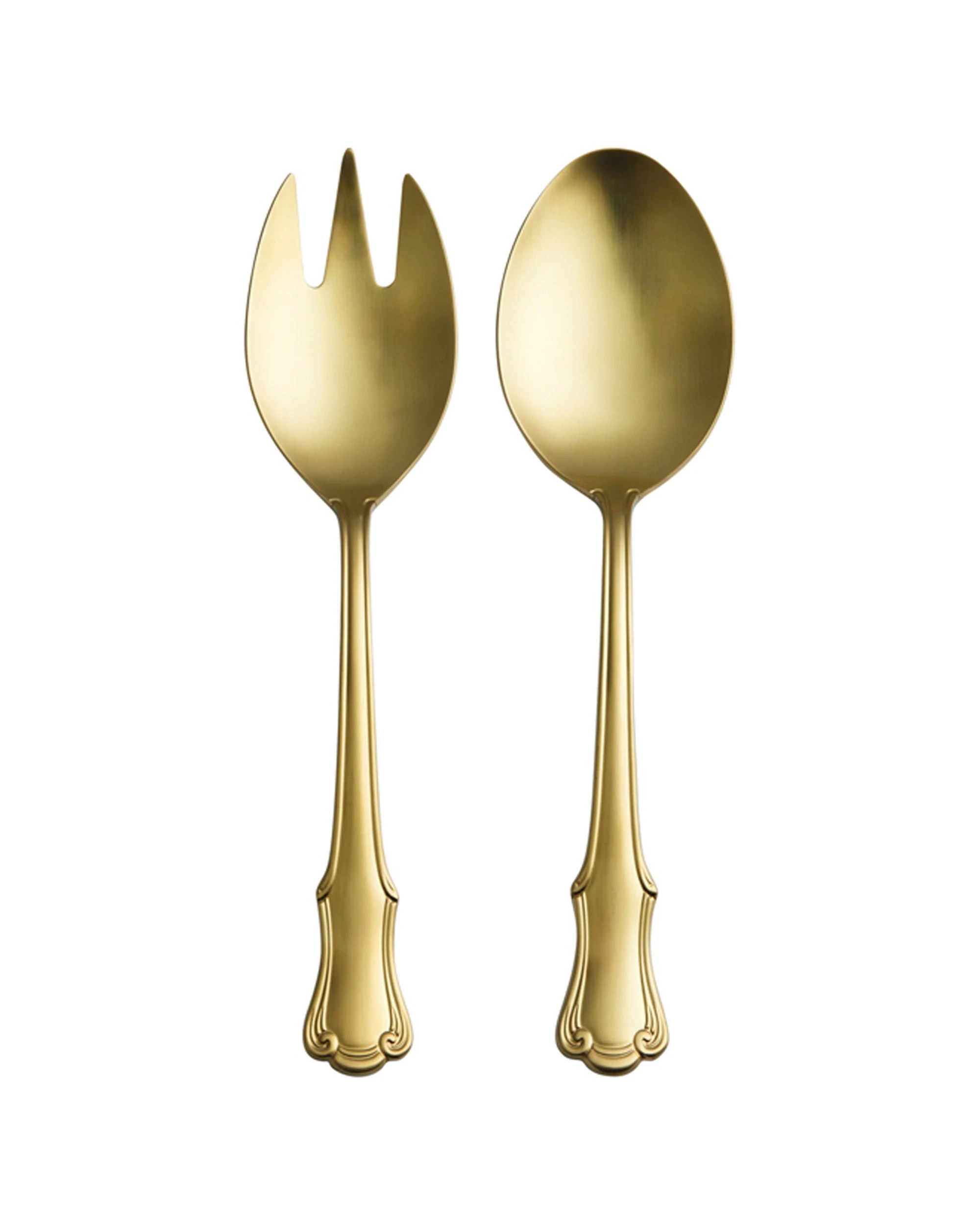 1 Casa Domani Castello 2-Piece Salad Serving Set, Stainless Steel, Champagne Finish - White, 1 of 3