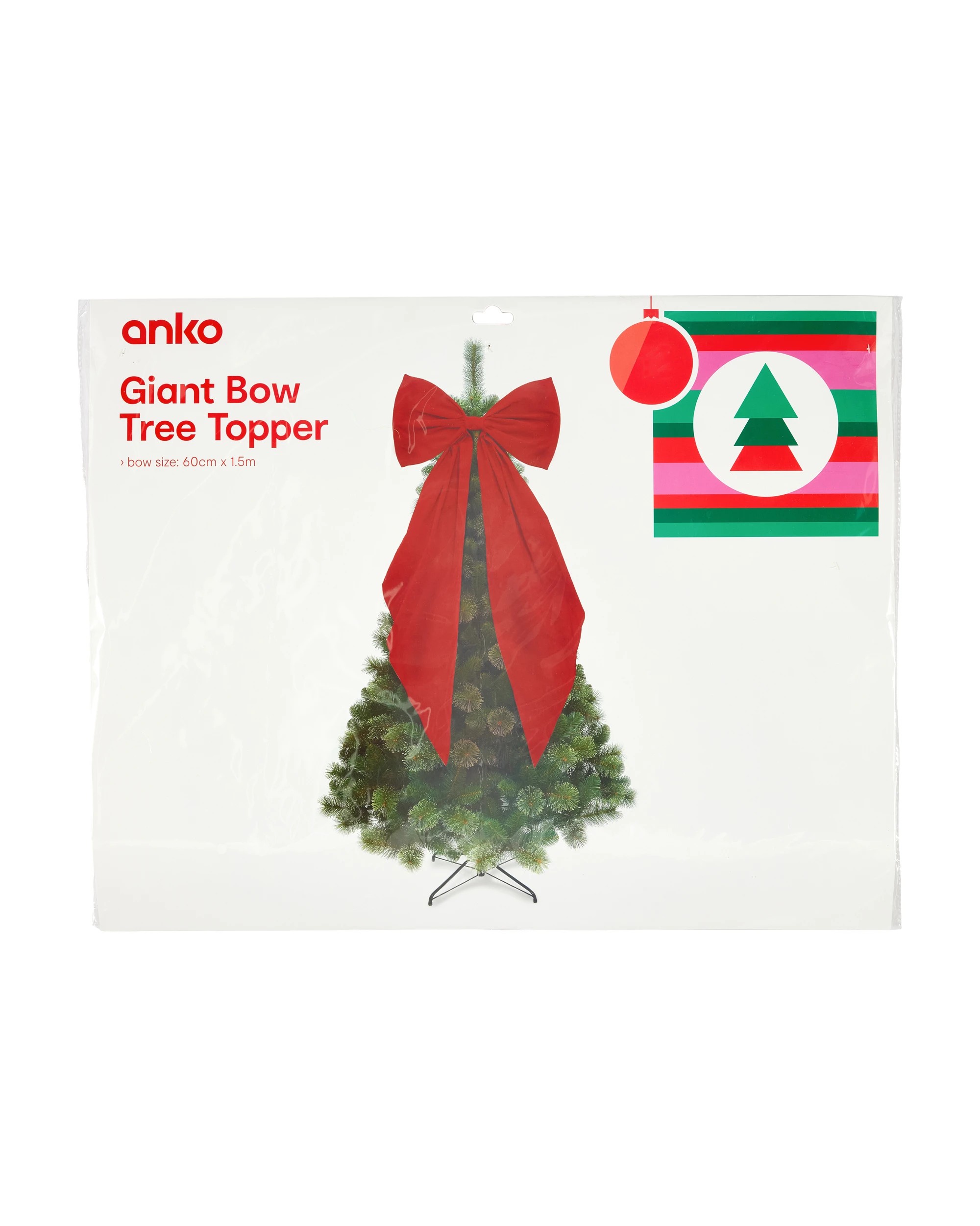 5 Giant Bow Tree Topper - Red, 5 of 5