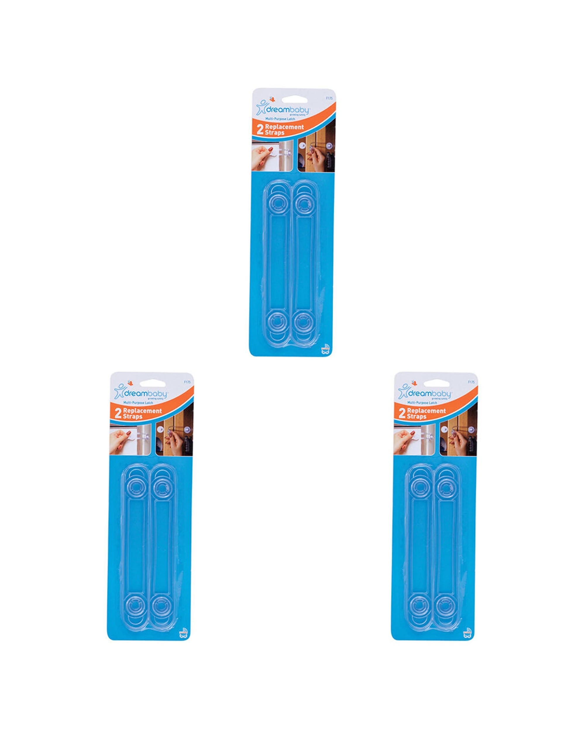 1 Dreambaby 3x 2pc Multi Purpose Latches Replacement Straps Adhesive Backing - Blue, 1 of 4