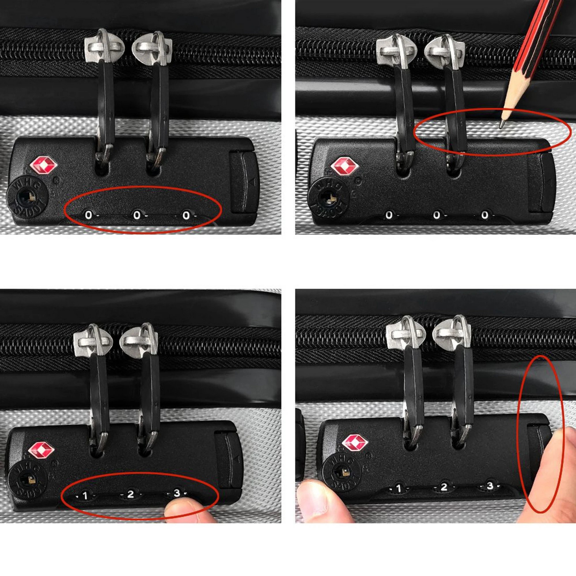 5 Wanderlite 2pc Luggage Trolley Set Suitcase Travel TSA Carry On Hard Case - White, 5 of 6