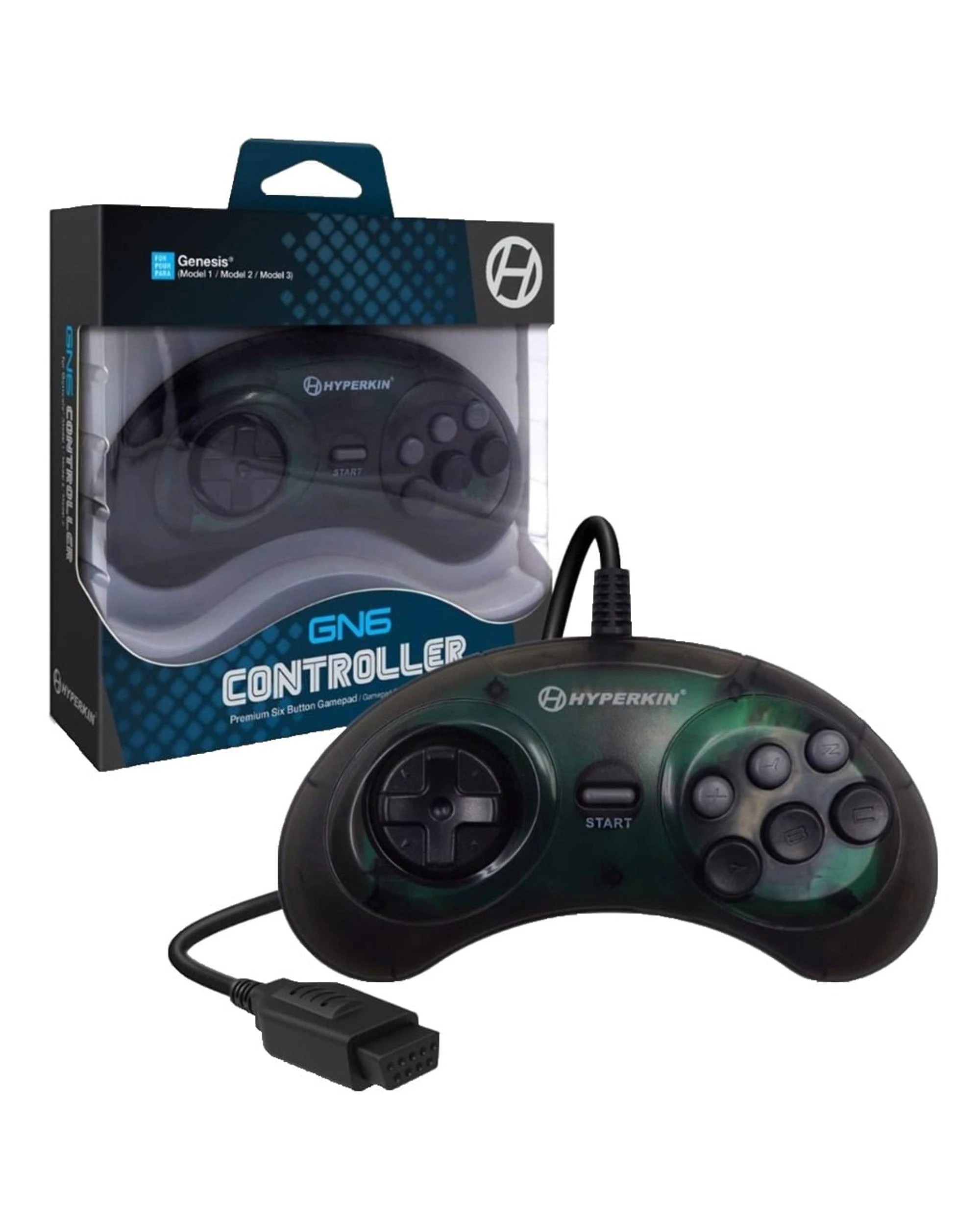 1 Hyperkin Sega Mega Drive GN6 Premium Controller - Space Black - Black, 1 of 3