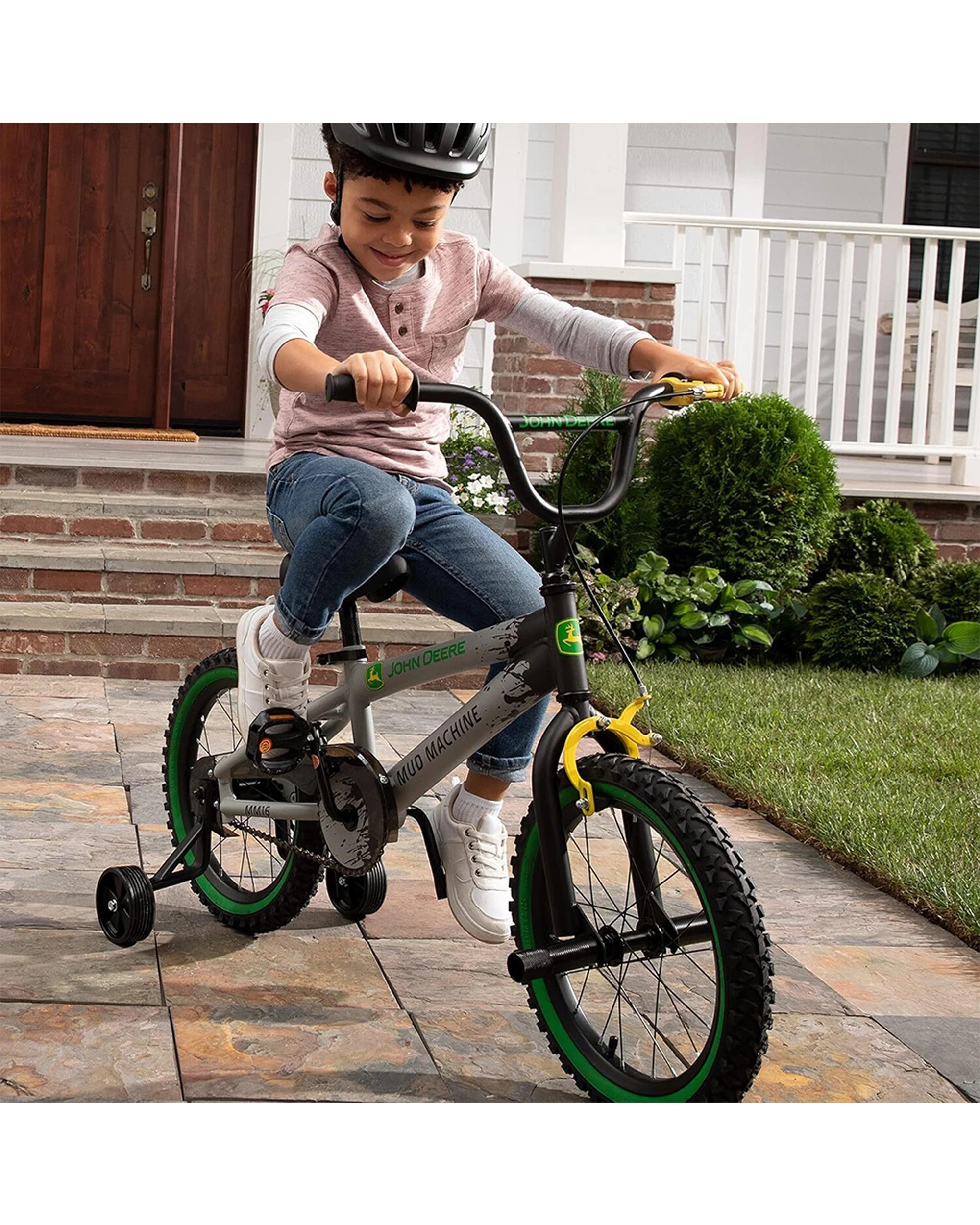 3 John Deere Mud Machine 16''  40cm BMX Bicycle w Training Wheels 4y, 3 of 5