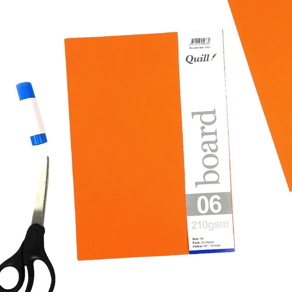 4 Quill A4 210gsm Board Orange 25 Pack, 4 of 4