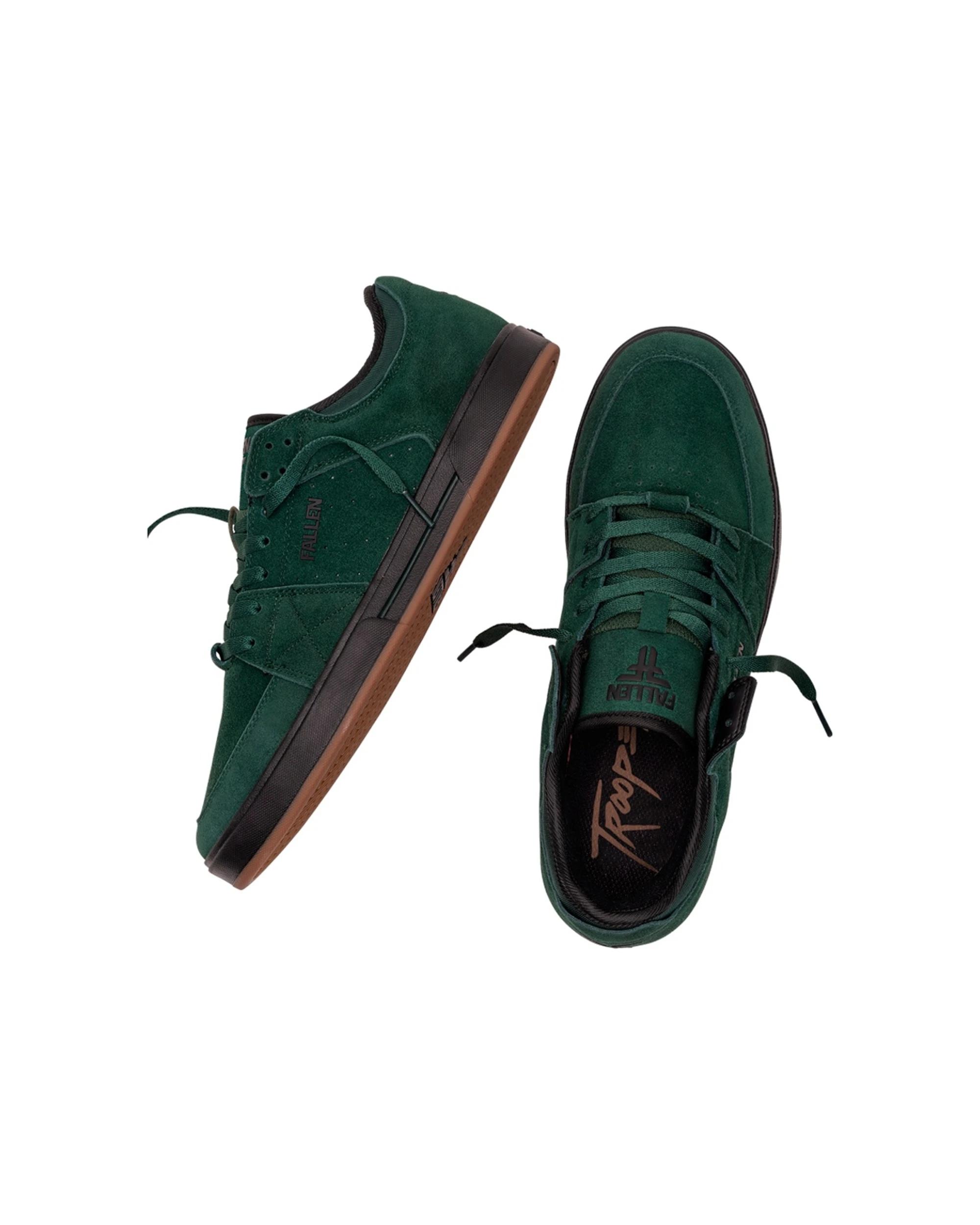 3 Fallen Footwear Trooper Skate Men's Shoe Cupsole Suede Sneakers FOREST GREEN/BLACK, 3 of 6