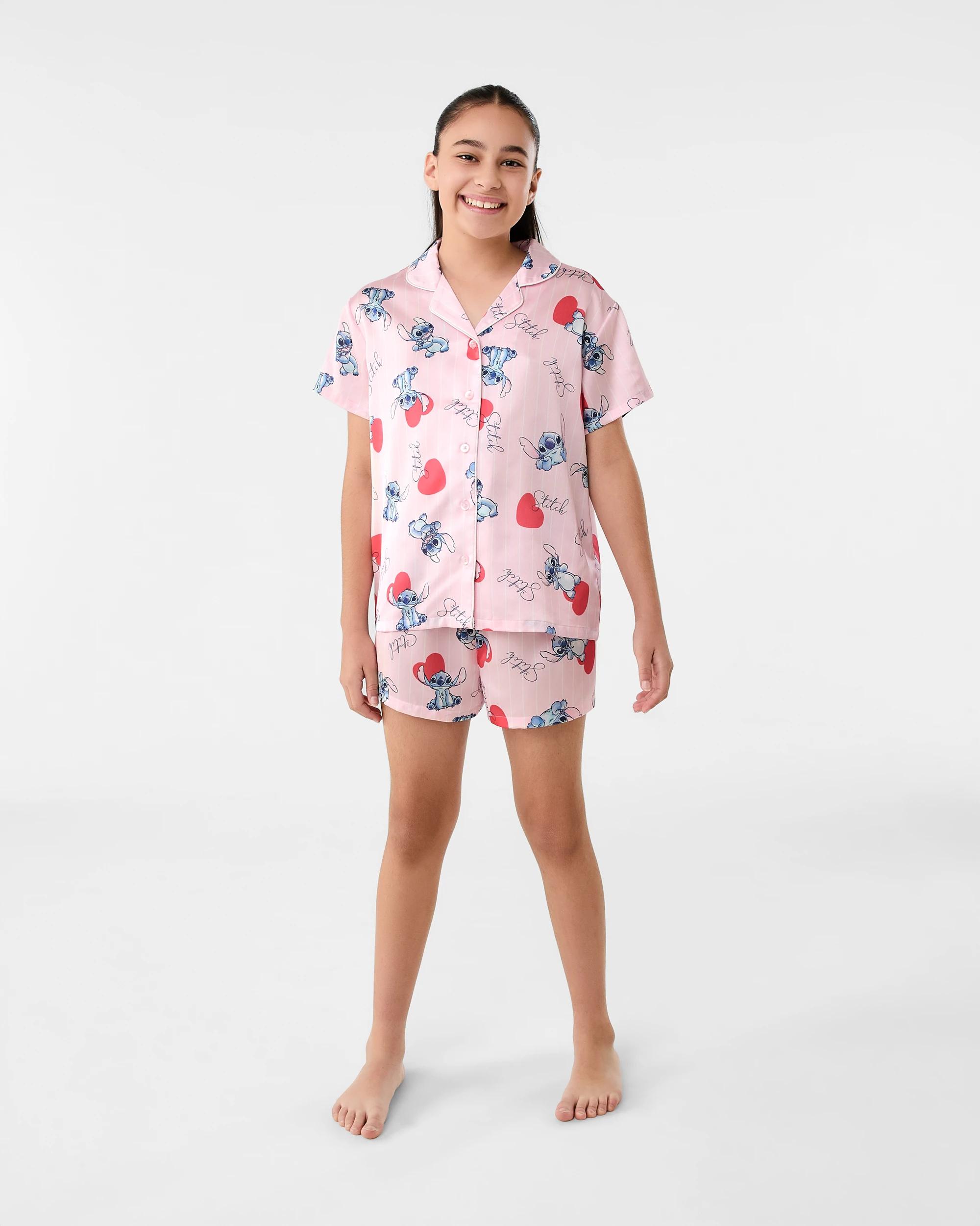 1 Disney Lilo & Stitch License Satin Pyjama Set Stitch, 1 of 8