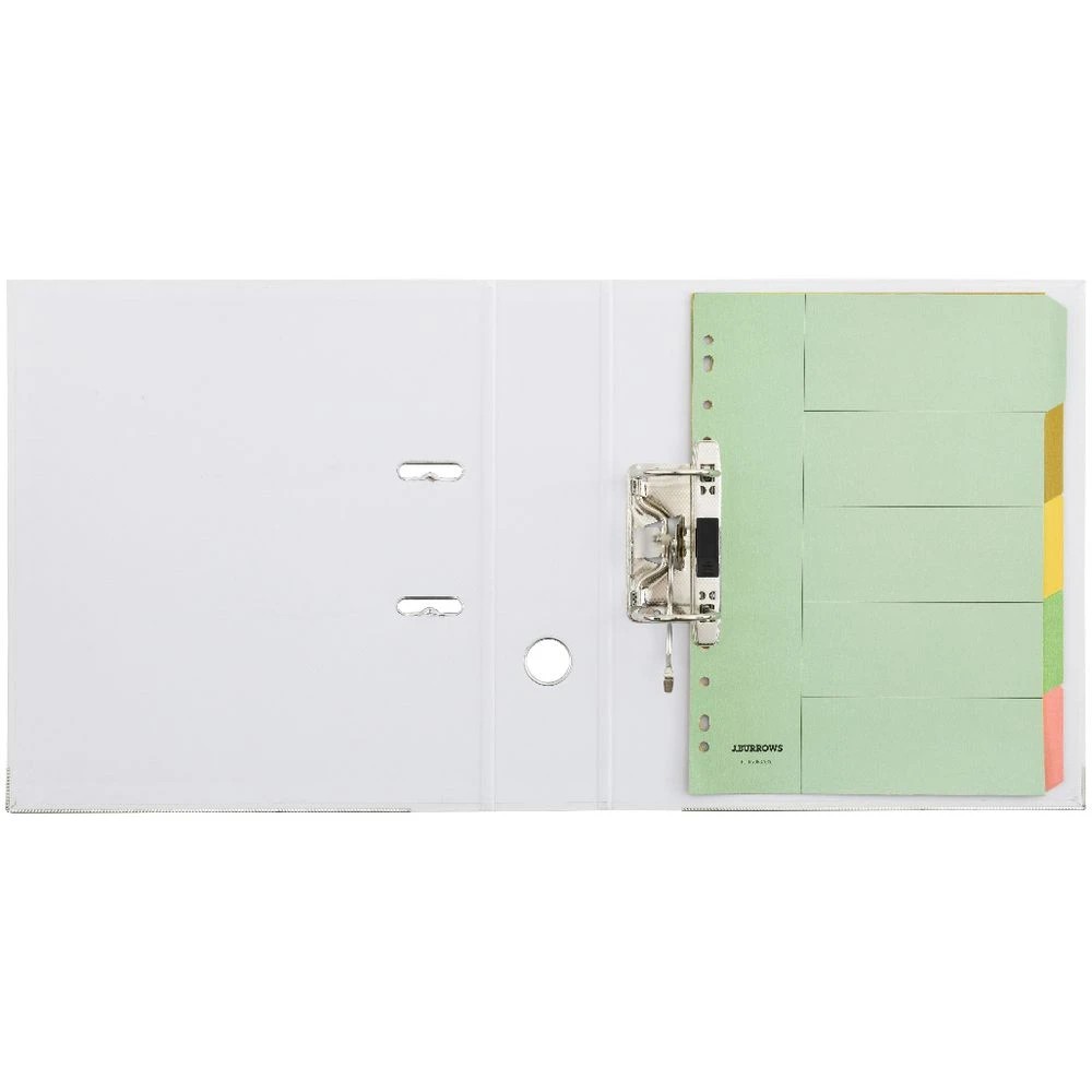 5 J.Burrows A4 Lever Arch 2-Ring Binder Gloss White, 5 of 6