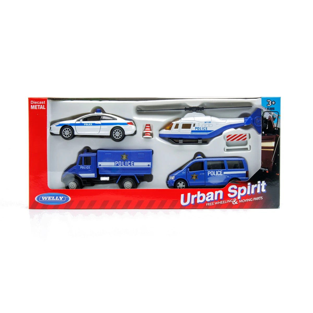 1 Welly Urban Spirit Free Wheeling & Moving Parts Police City Set, 1 of 7