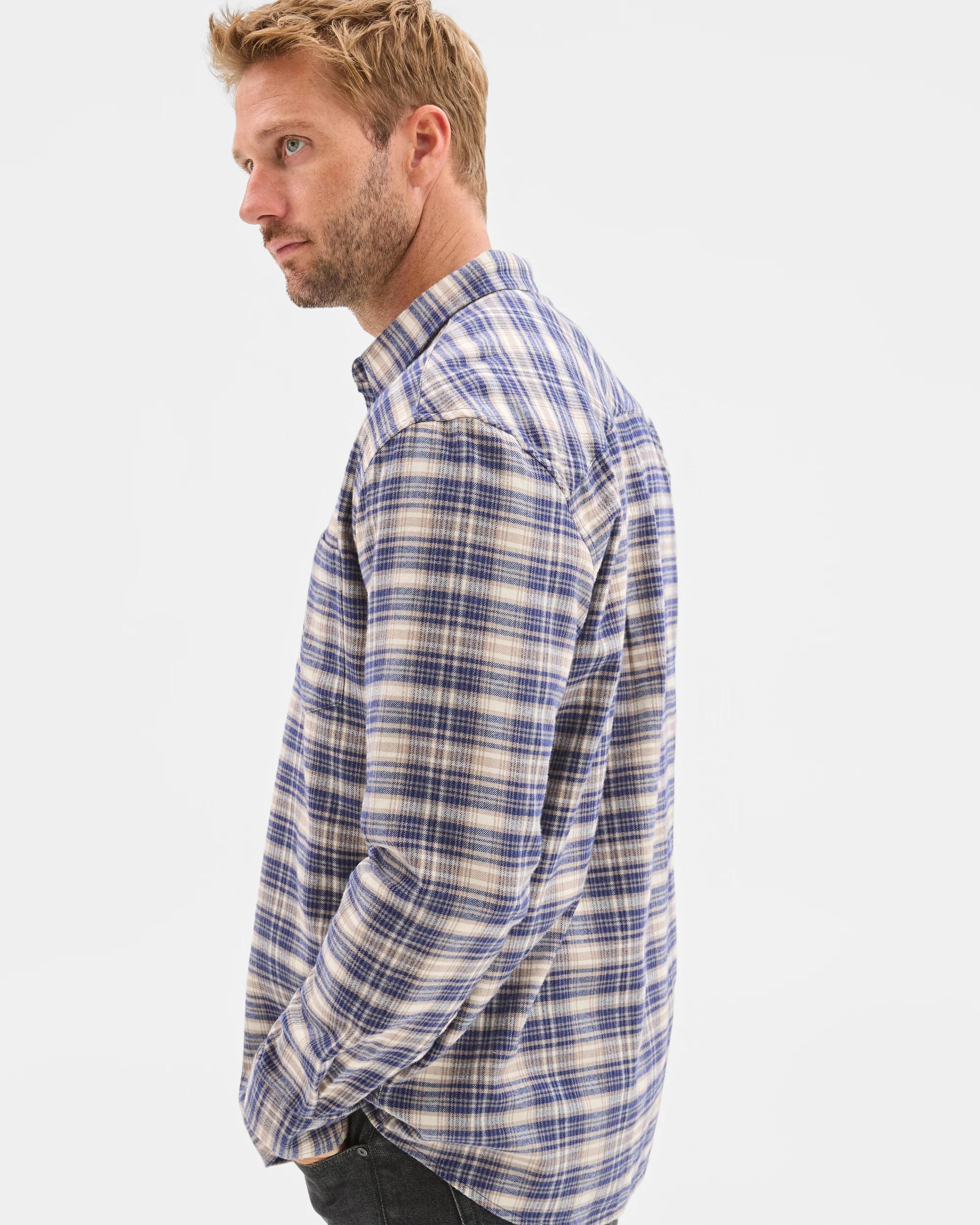 3 Target Australian Cotton Long Sleeve Flannelette Shirt ECRU, 3 of 6