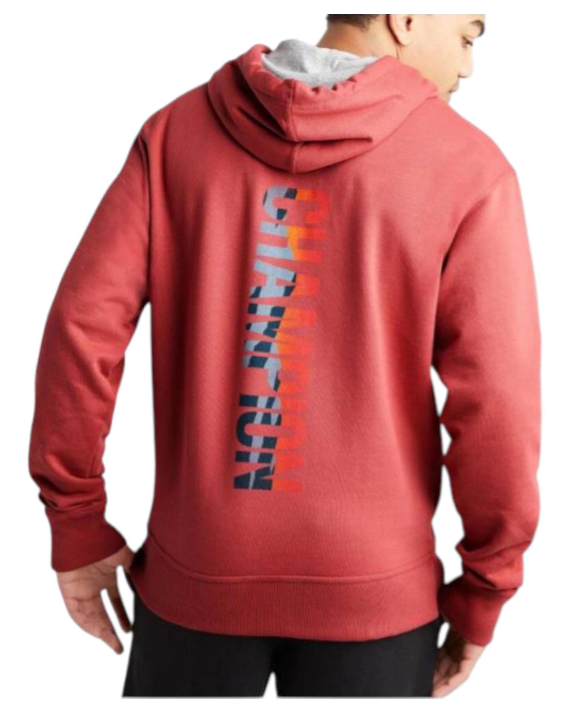 3 Champion Mens Powerblend Redwood Red Graphic Hoodie REDWOOD RED, 3 of 3