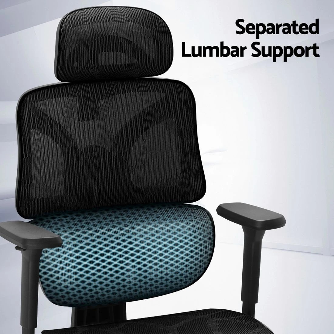 6 Artiss Ergonomic Office Chair Footrest - Black, 6 of 6