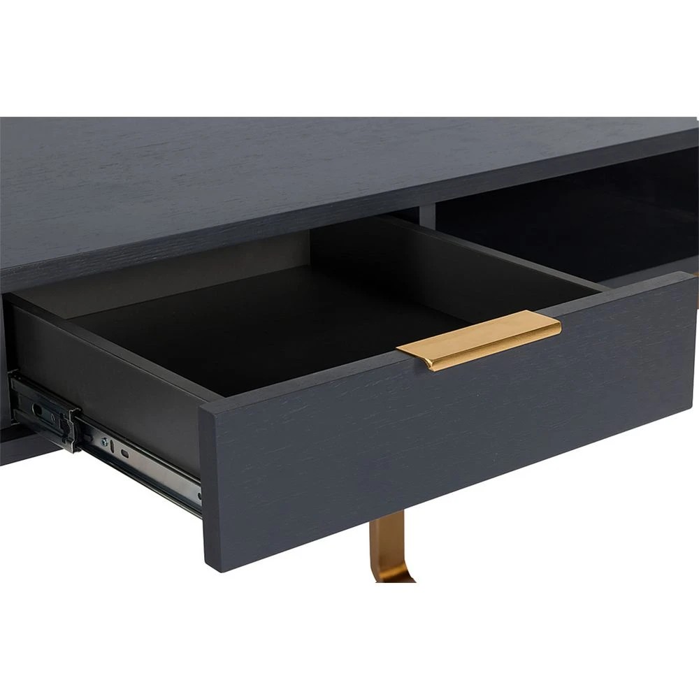 9 Stilford Herring Loop Leg 1400mm Desk Charcoal and Gold Desks, Tables and Workstations, 9 of 10