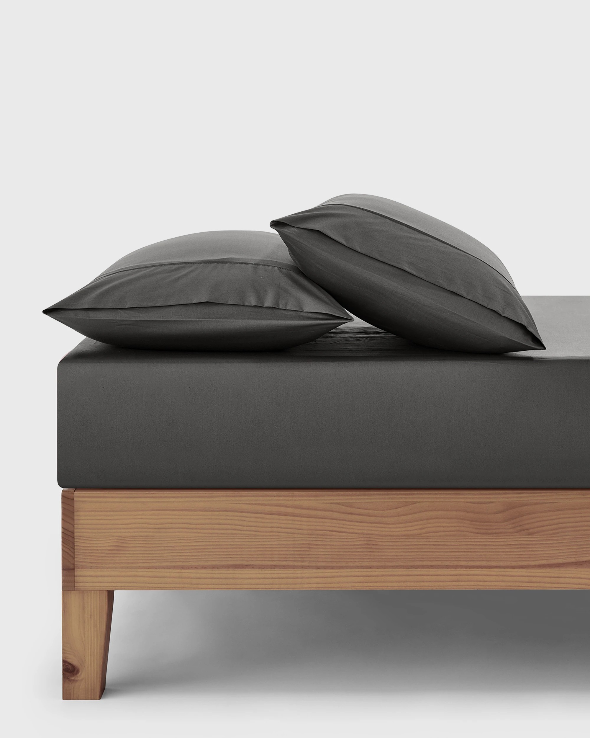 1 Dreamaker 400TC Premium Cotton Sateen Fitted Sheet Set - Single Bed - Charcoal, 1 of 7