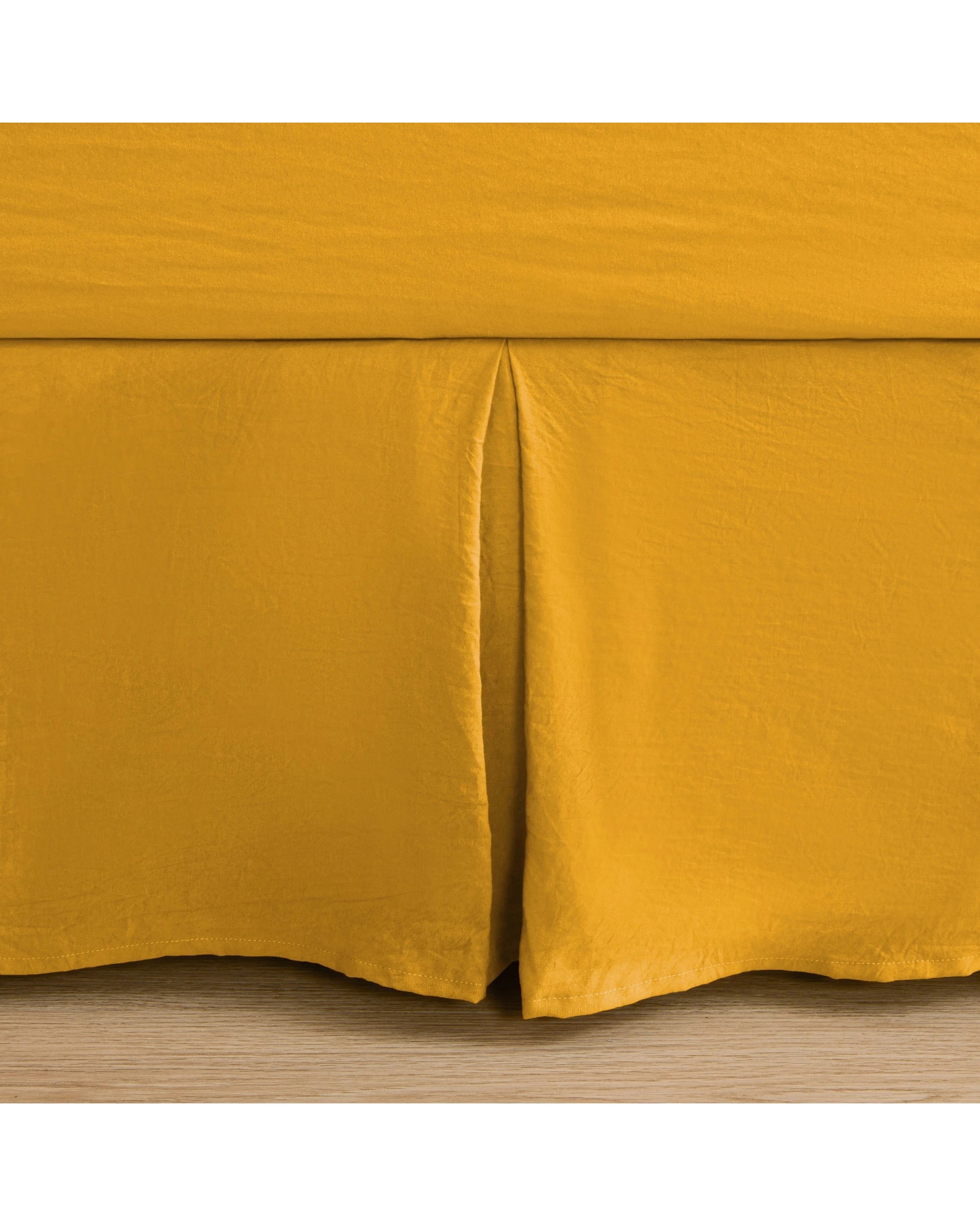 4 Dreamaker Superfine Washed Microfibre Pleated Valance - Queen Bed - Mustard, 4 of 7