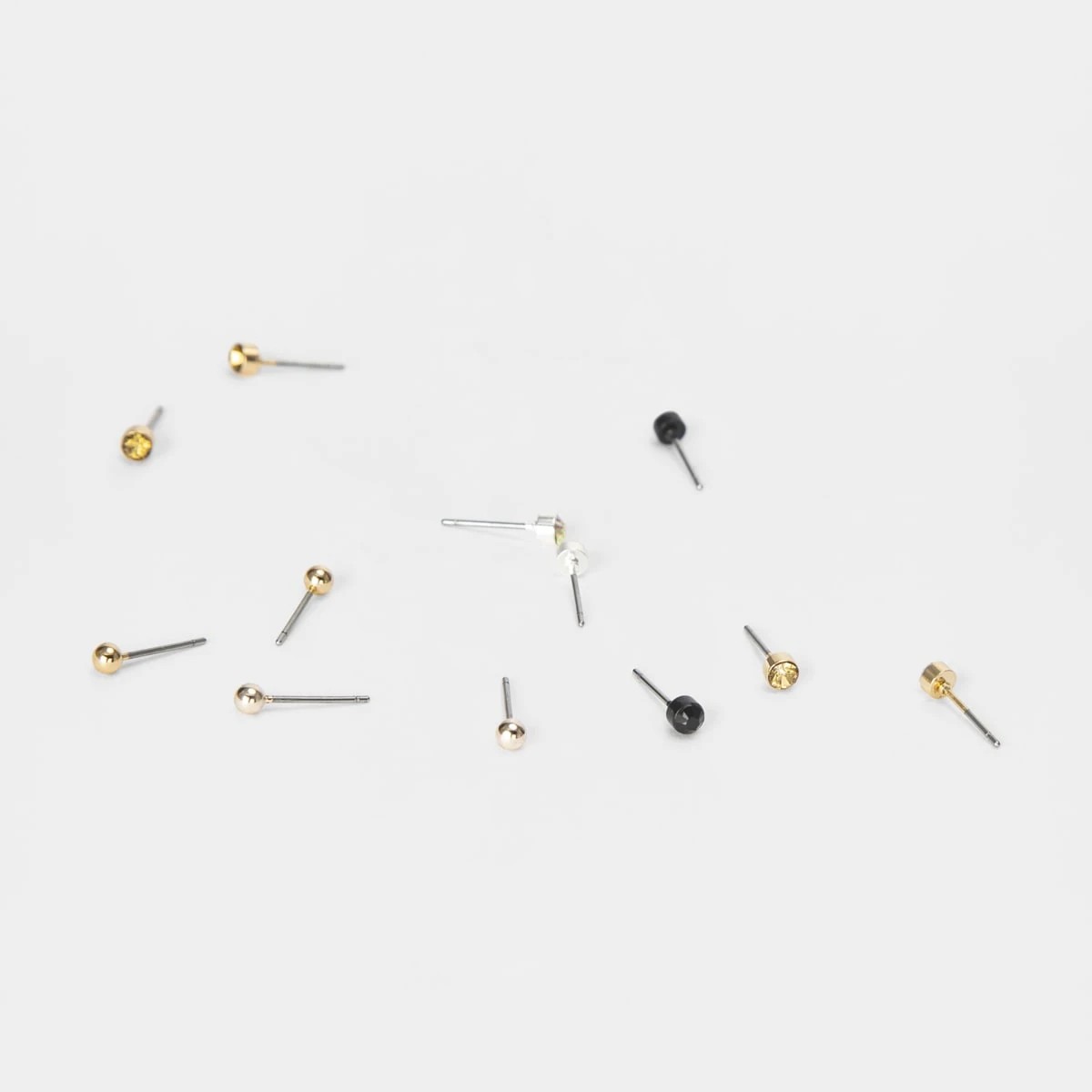 3 6 Pack Small Crystal Stud Earrings - Neutral, 3 of 4