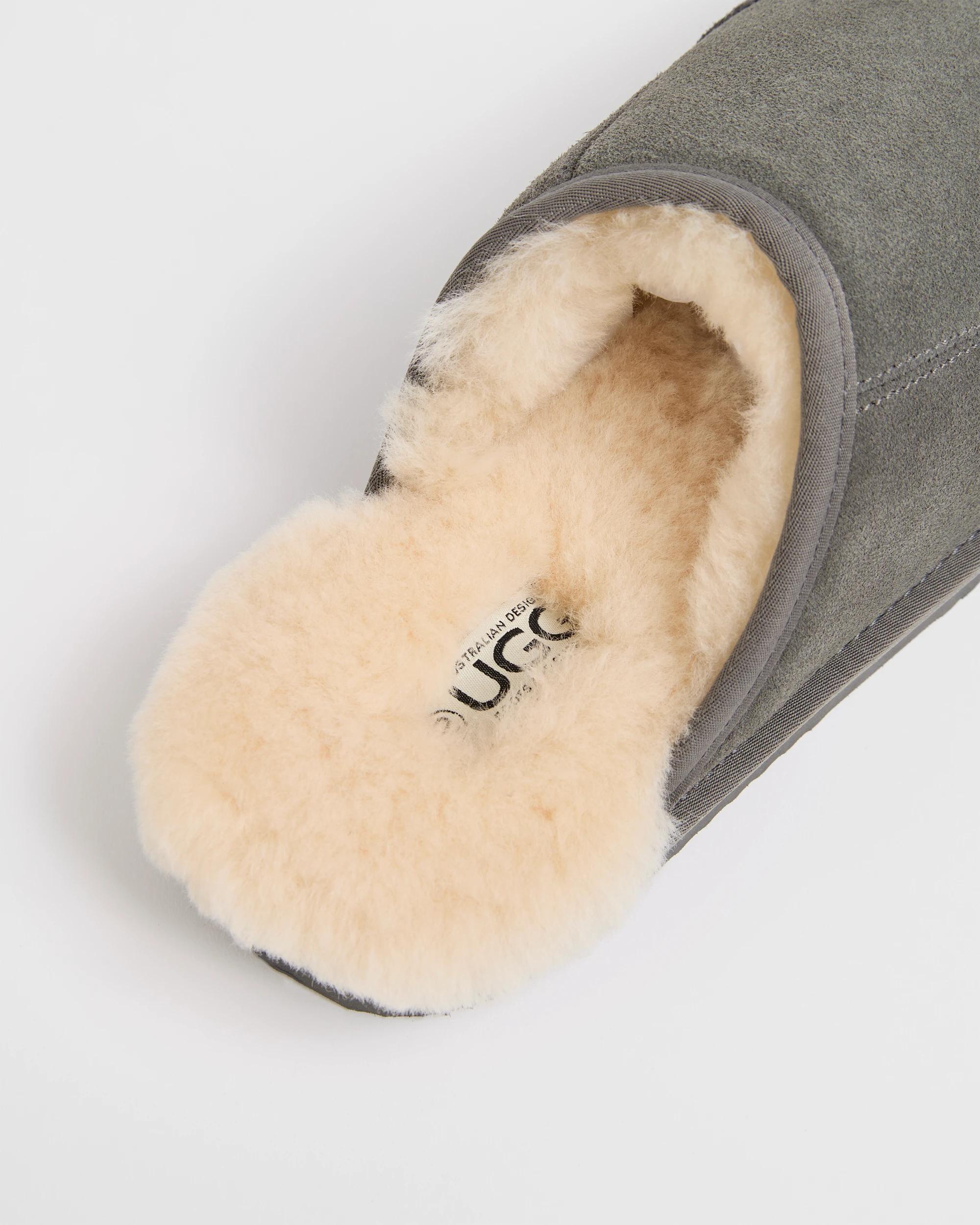 3 AUSTRALIAN DESIGN UGG Australian Design Sheepskin and Leather Slipper Scuff GREY, 3 of 3