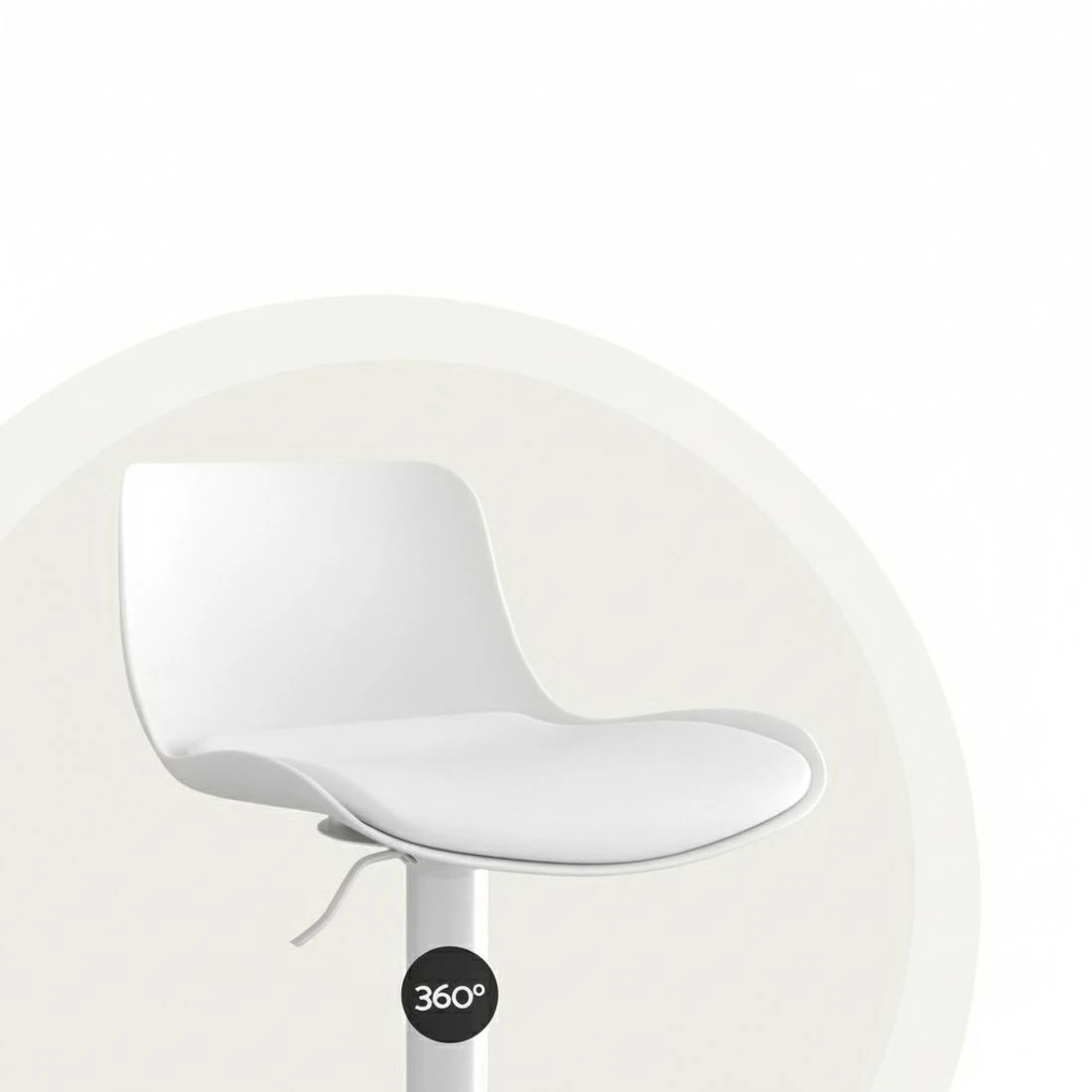 5 4x Artiss Bar Stools Kitchen Swivel Gas Lift Stool Leather Dining Chairs - White, 5 of 5